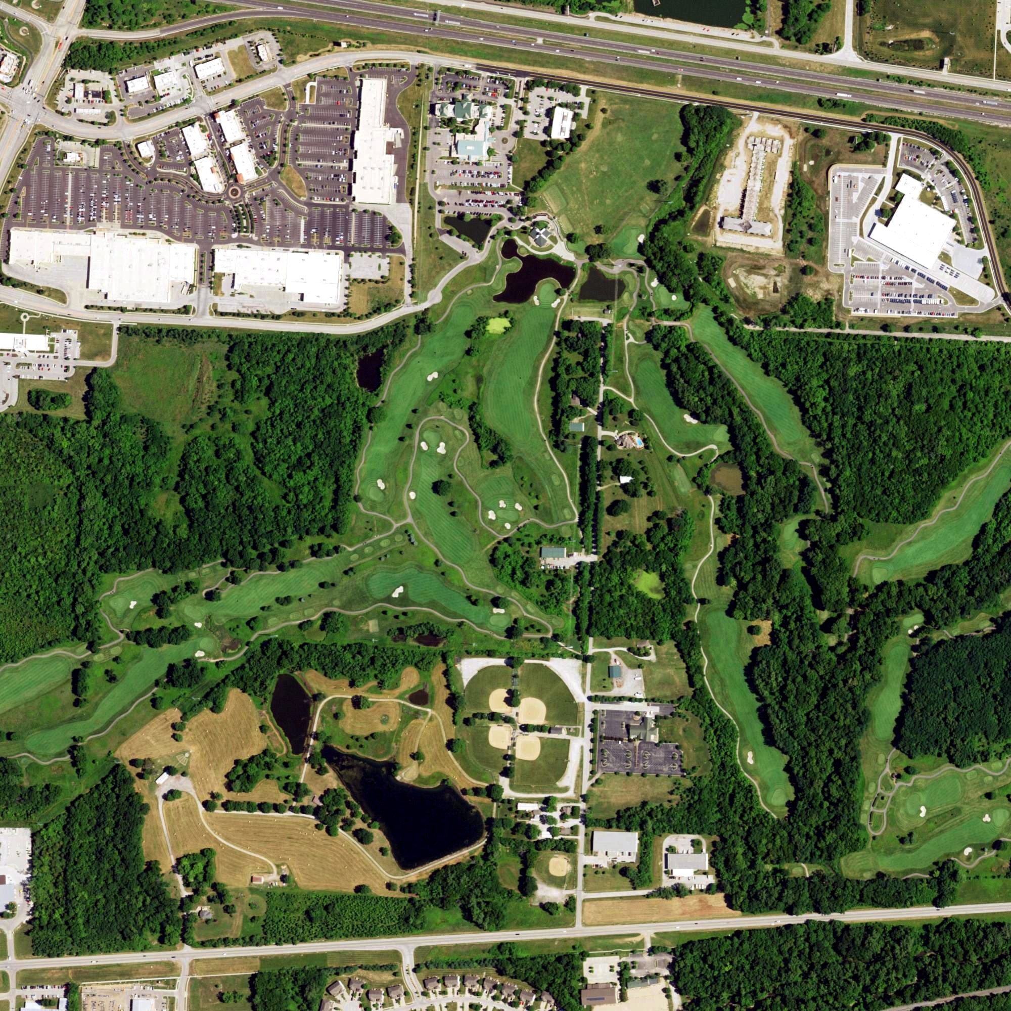 Aerial view of Adams Pointe Golf Course, MO