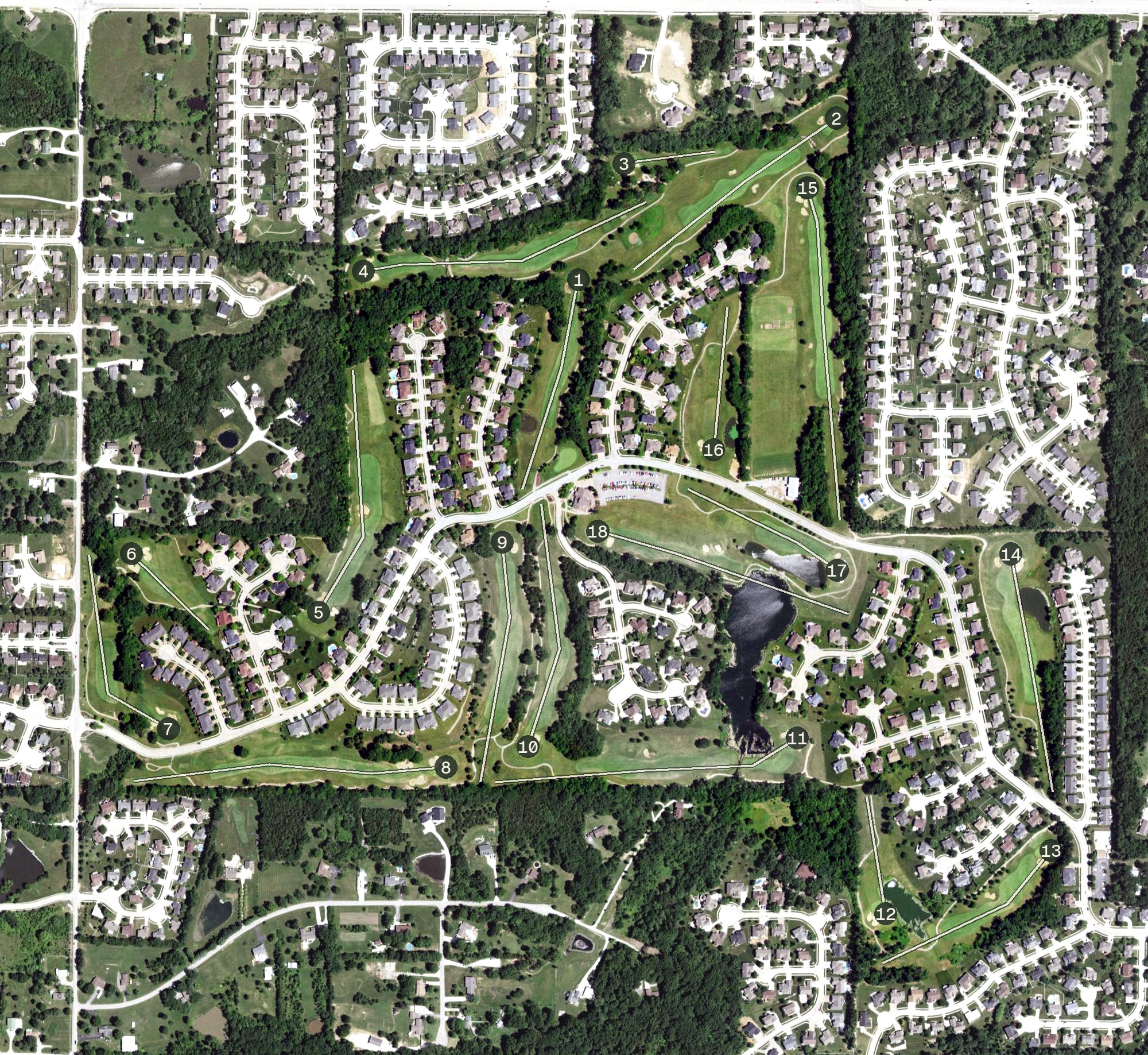 Aerial view of Bear Creek Golf Club, MO