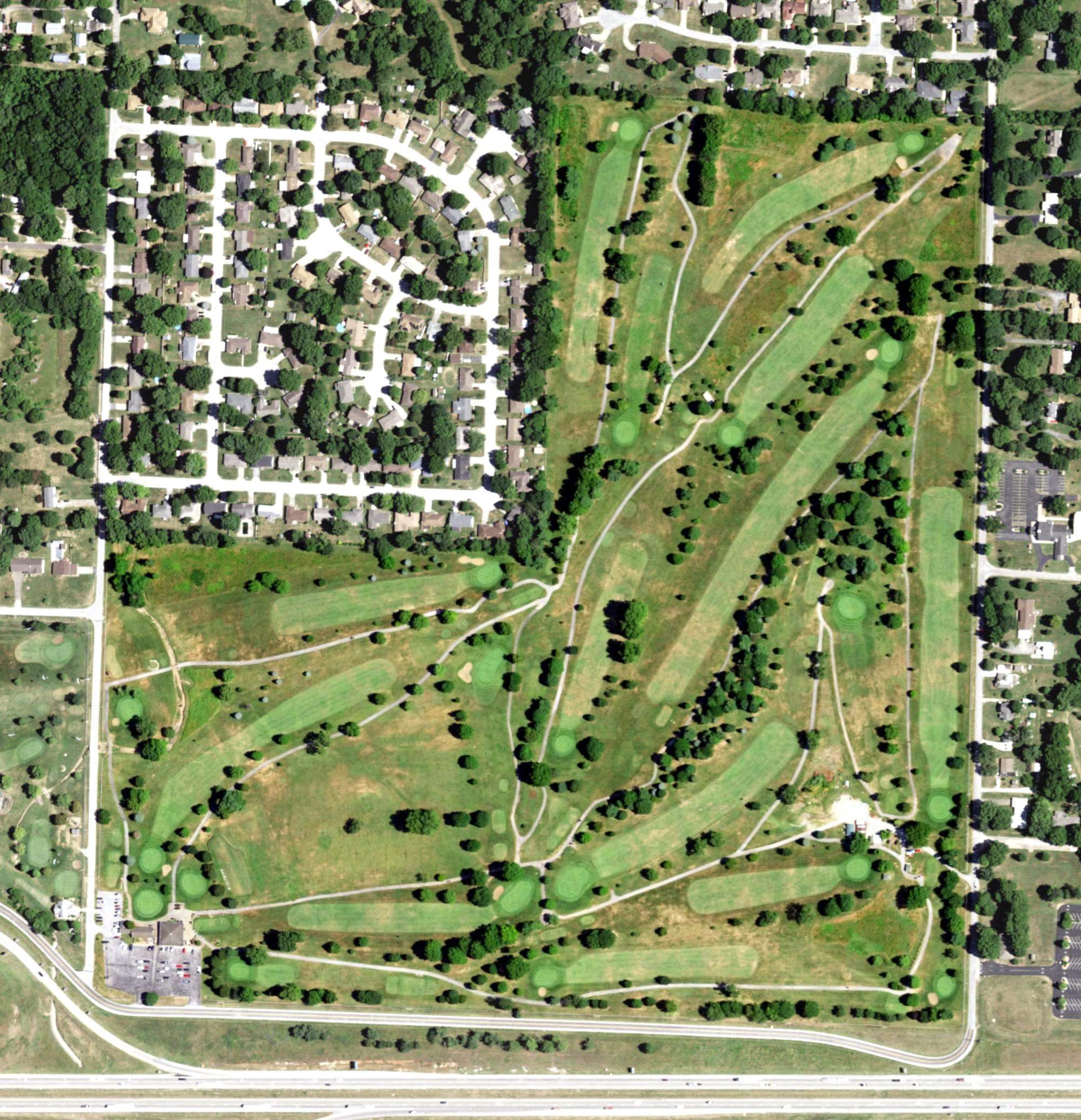Aerial view of Bill and Payne Stewart Golf Course, MO