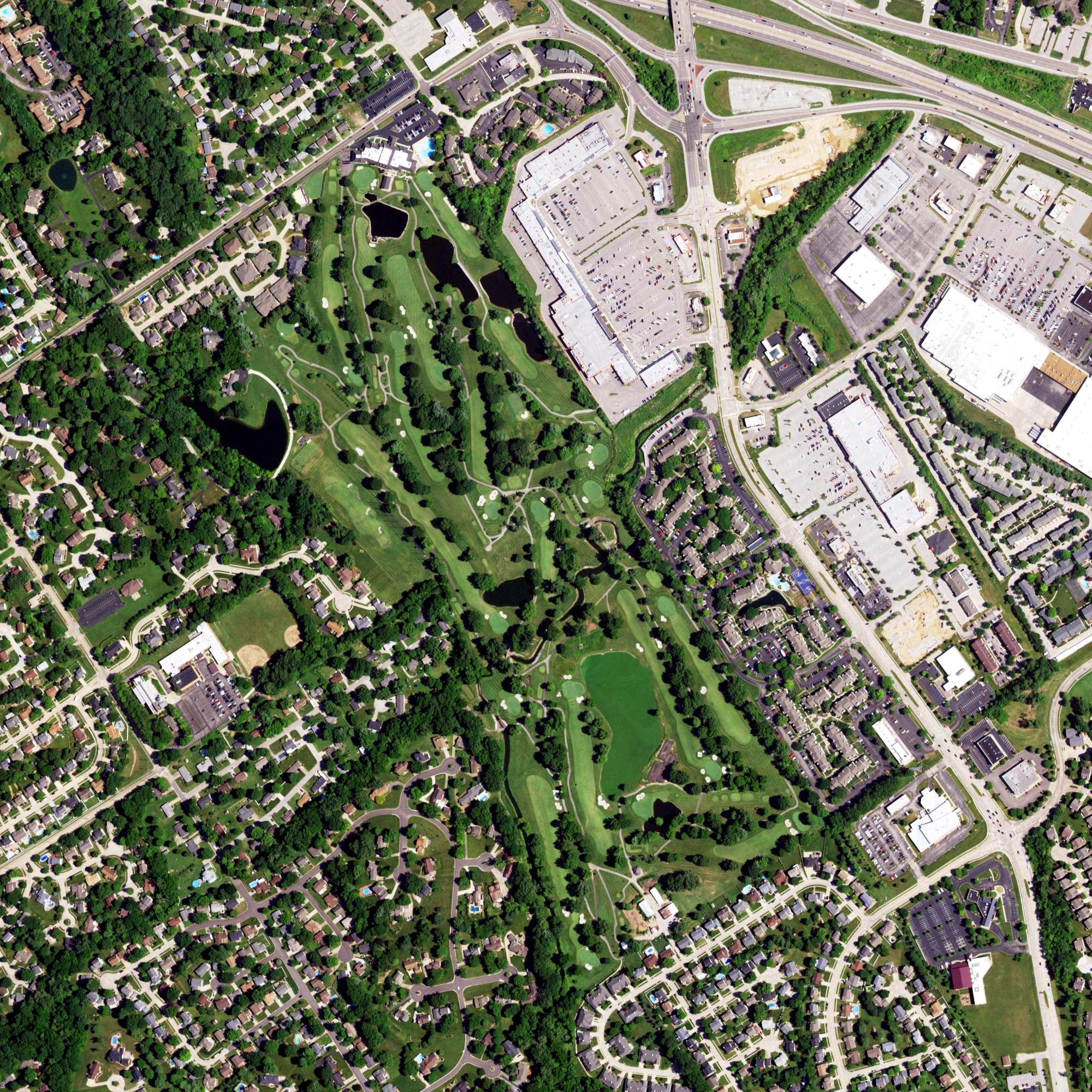 Aerial view of Bogey Hills Country Club, MO