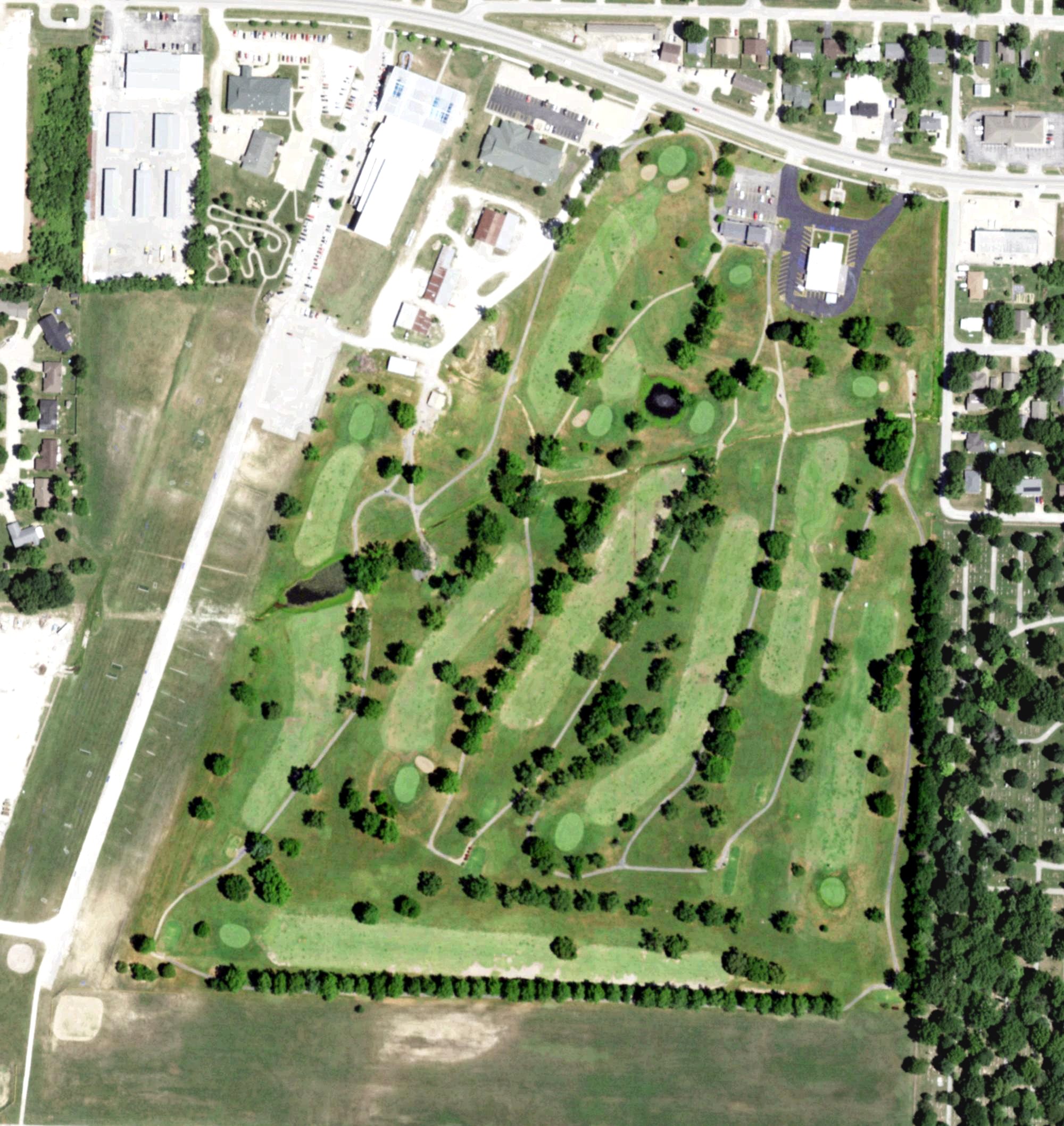 Aerial view of Bolivar Municpal Golf Course, MO