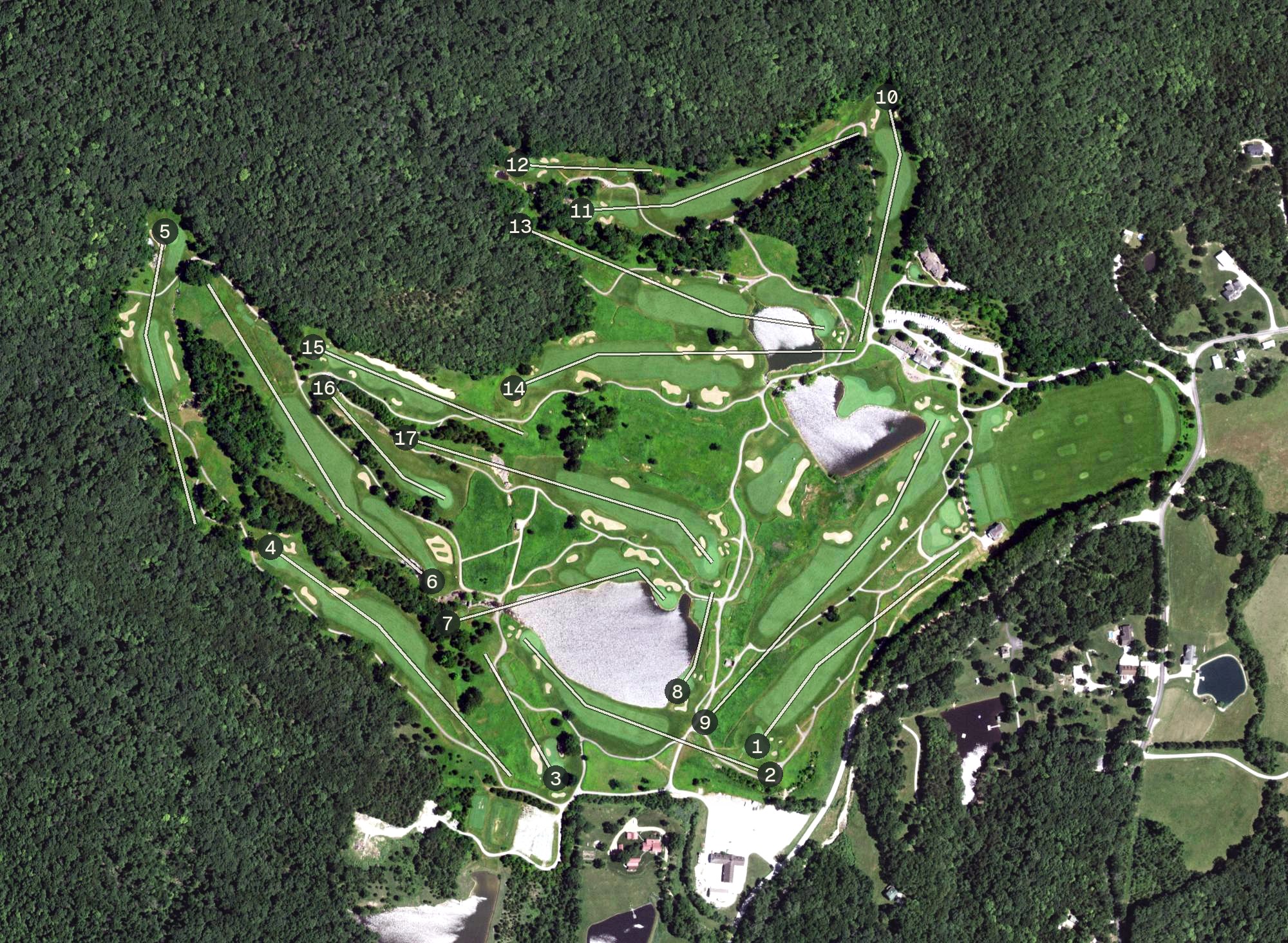 Aerial view of Boone Valley Golf Club, MO
