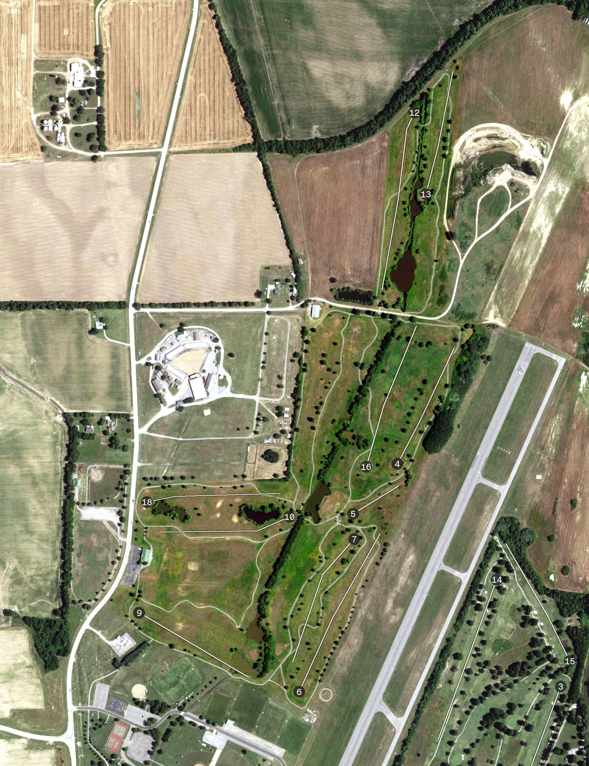 Aerial view of Bootheel Golf Course (closed), MO