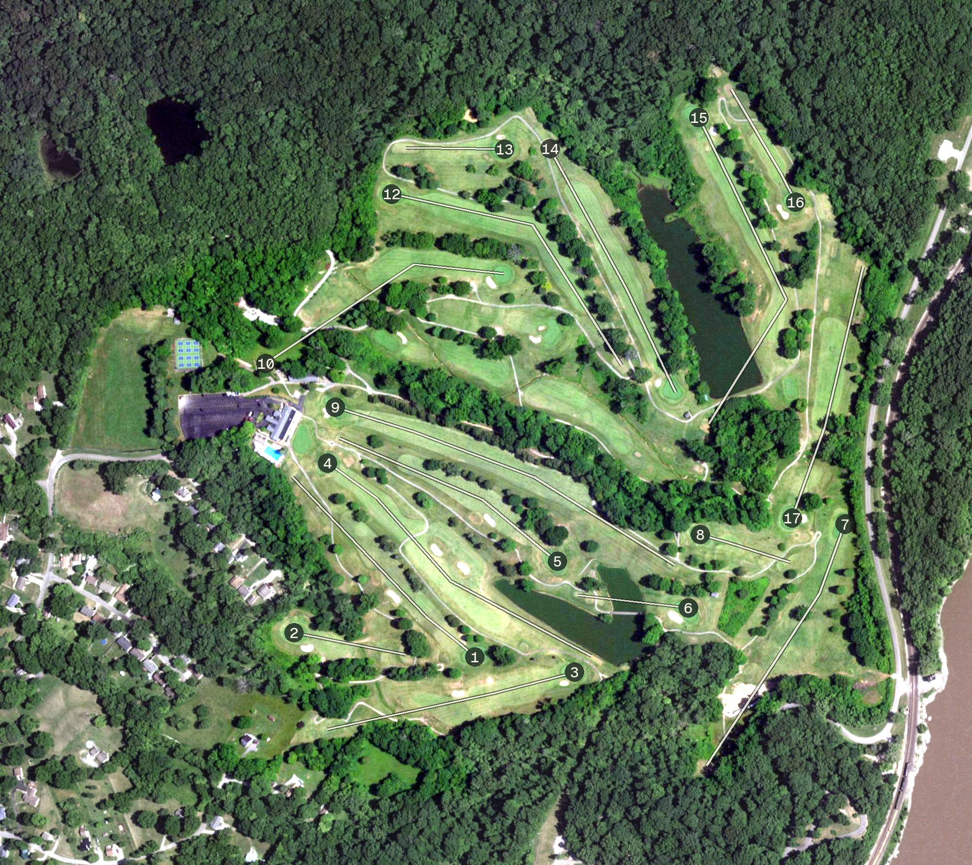 Aerial view of Cape Girardeau Country Club, MO