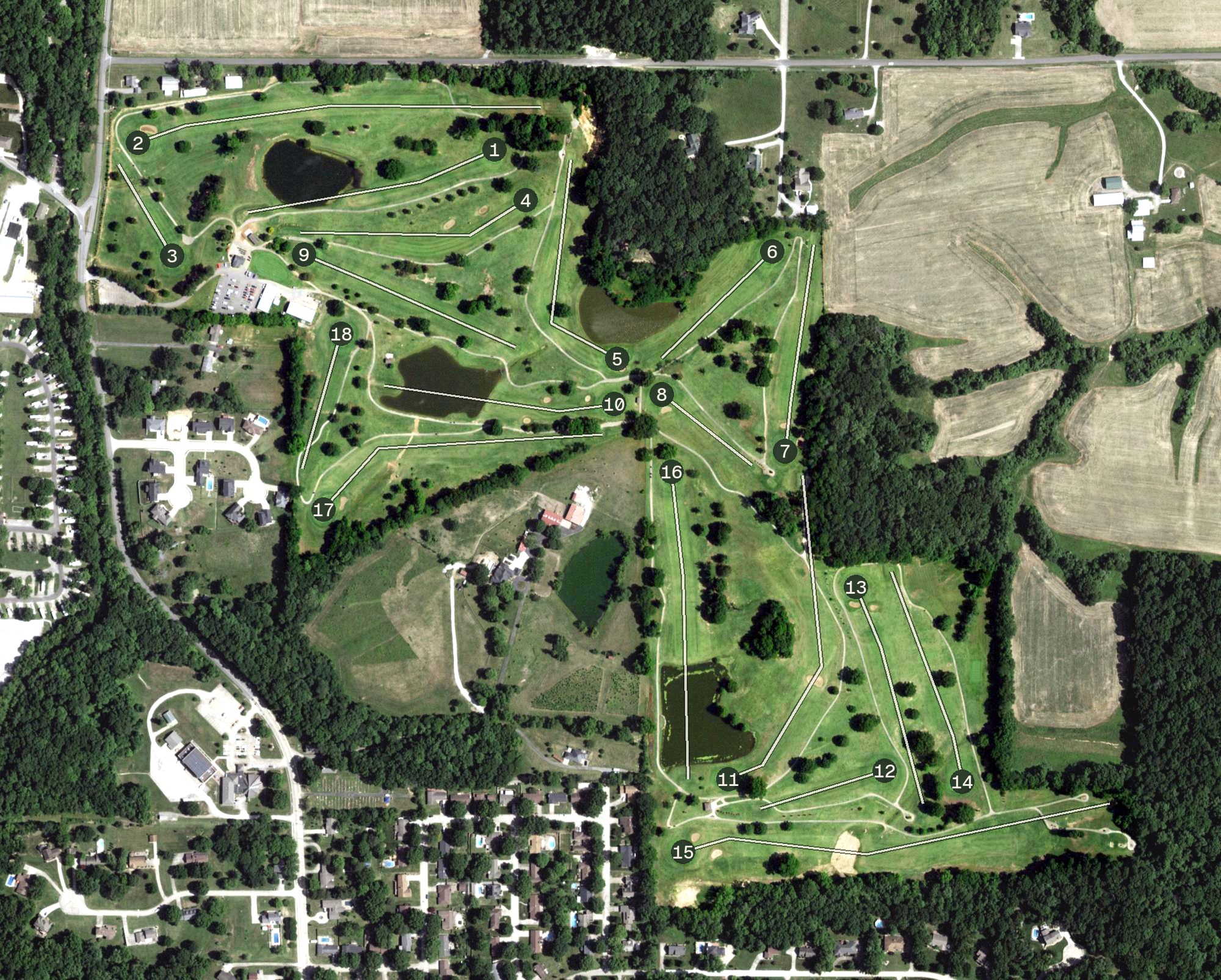 Aerial view of Cape Jaycee Municipal Golf Course, MO