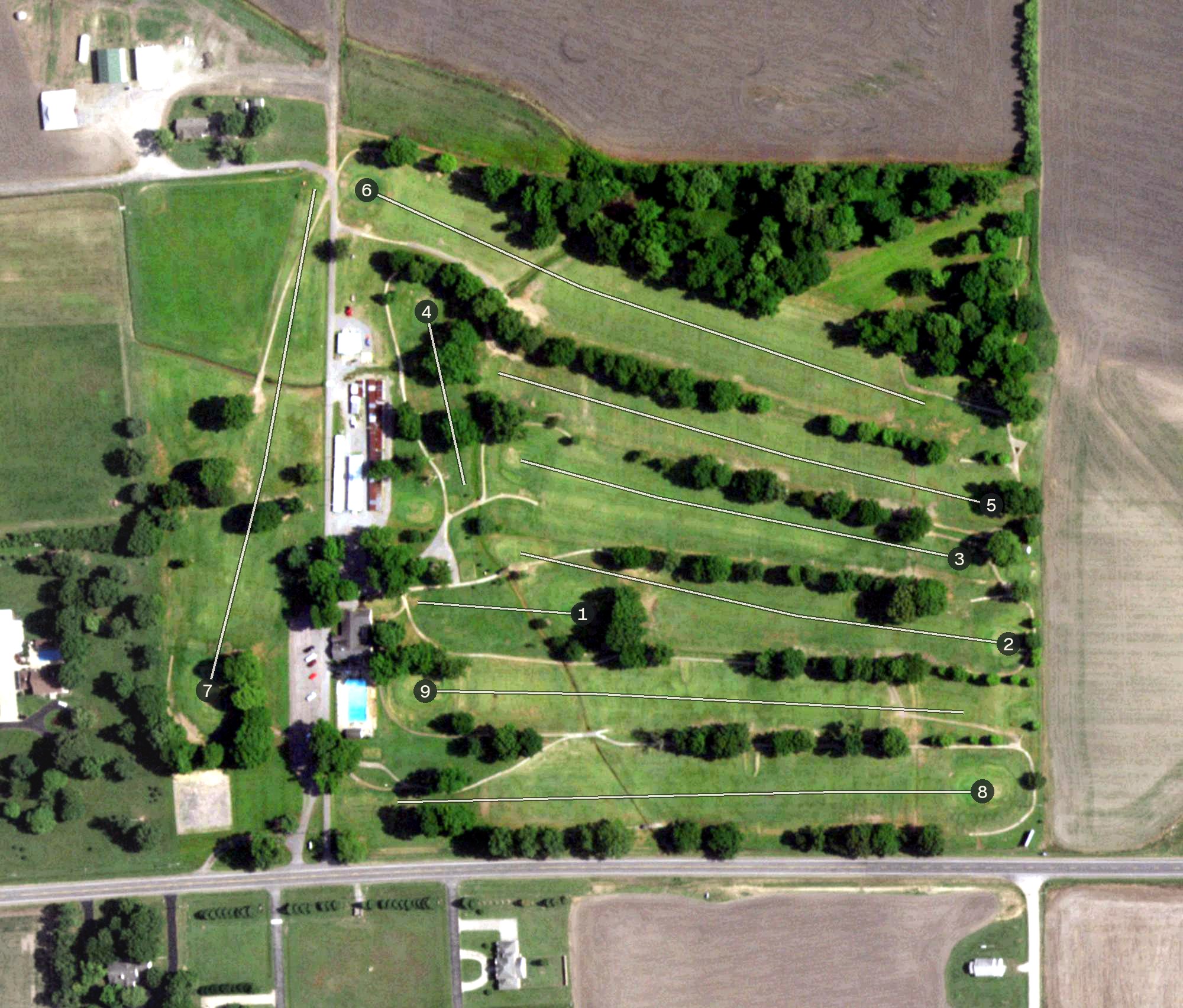 Aerial view of Charleston Country Club, MO