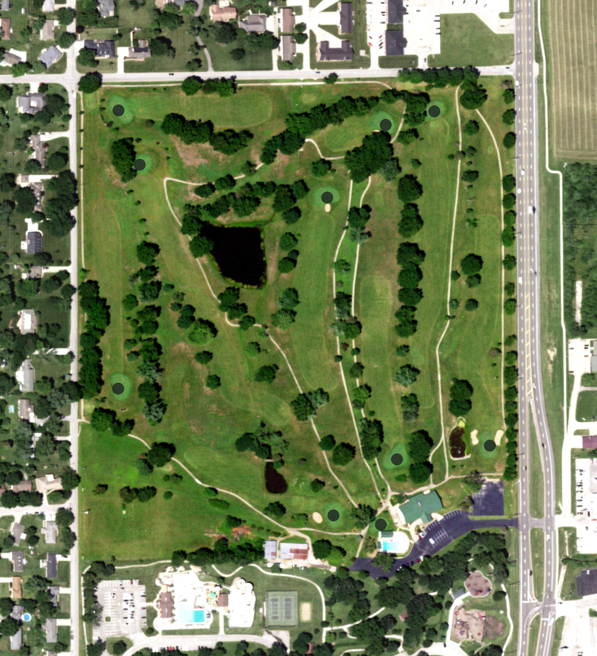 Aerial view of Chillicothe Country Club, MO