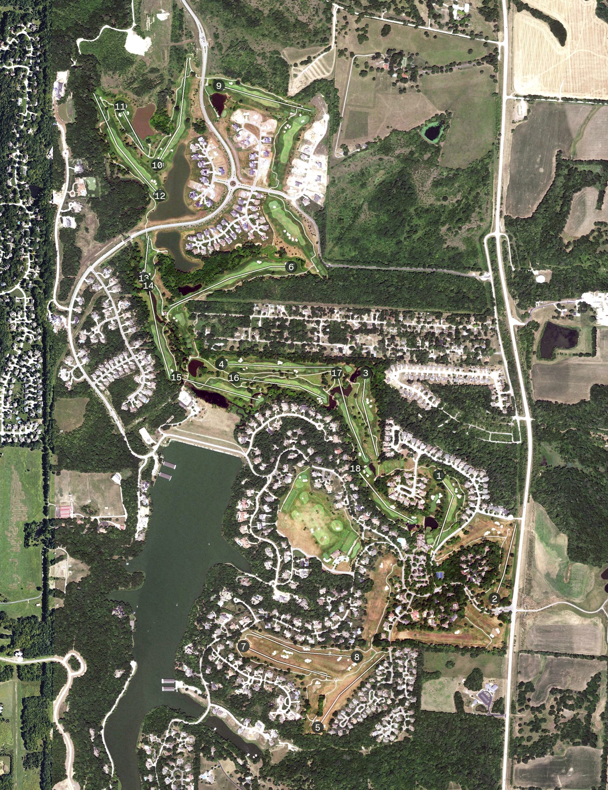 Aerial view of Country Club at Loch Lloyd, MO