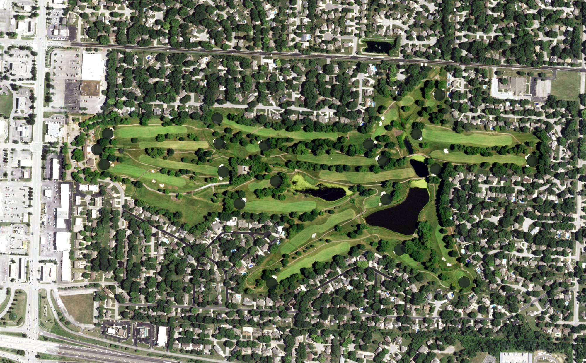 Aerial view of Country Club Gardens, MO