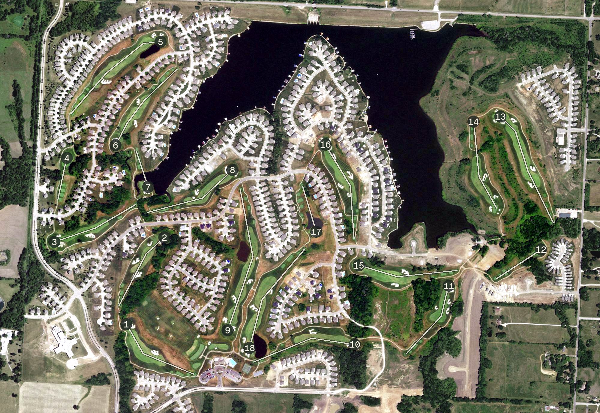 Aerial view of Creekmoor Golf Club, MO