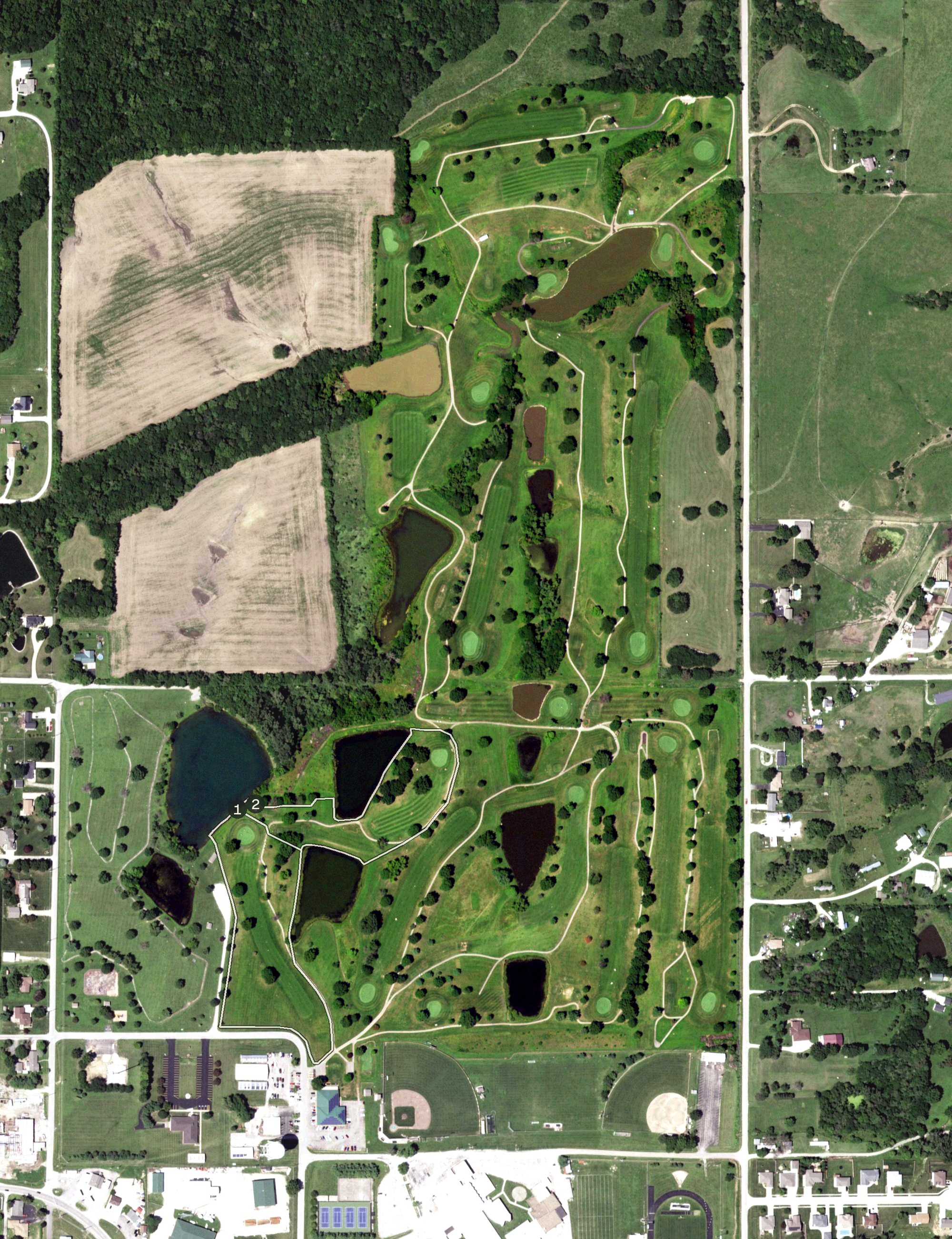 Aerial view of Duncan Hills Golf Course, MO