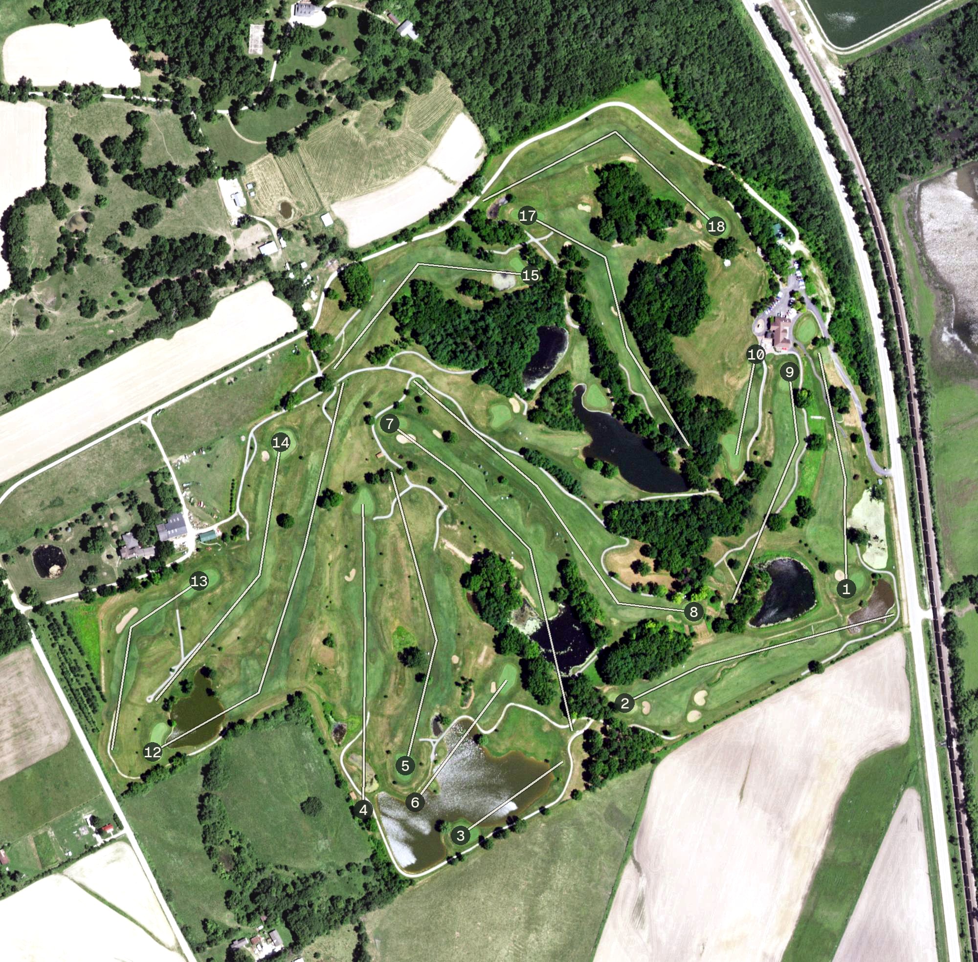 Aerial view of Eagles Bluff Golf Course, MO