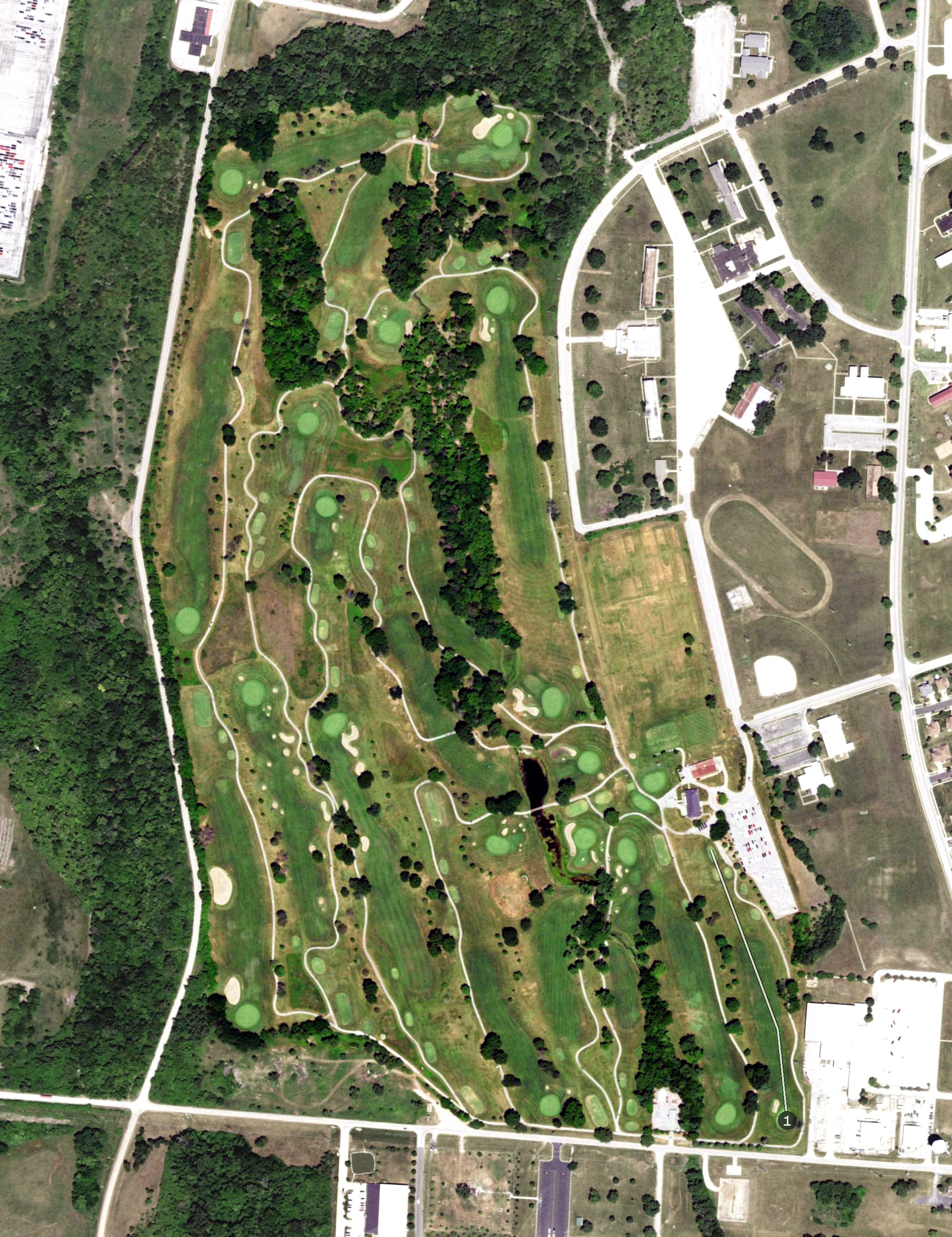 Aerial view of Eagles' Landing Golf Course, MO