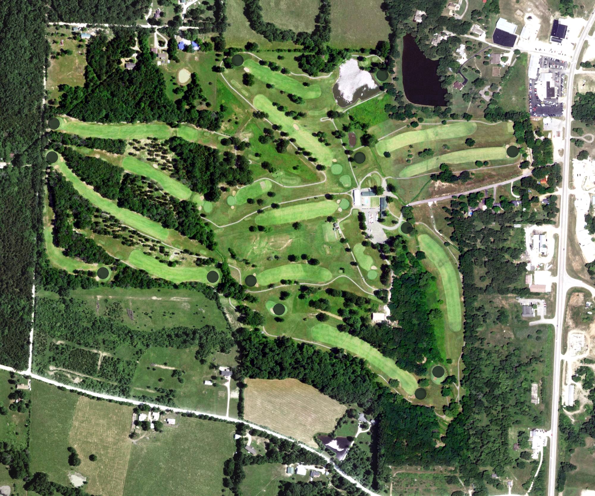 Aerial view of Eldon Golf Club, MO