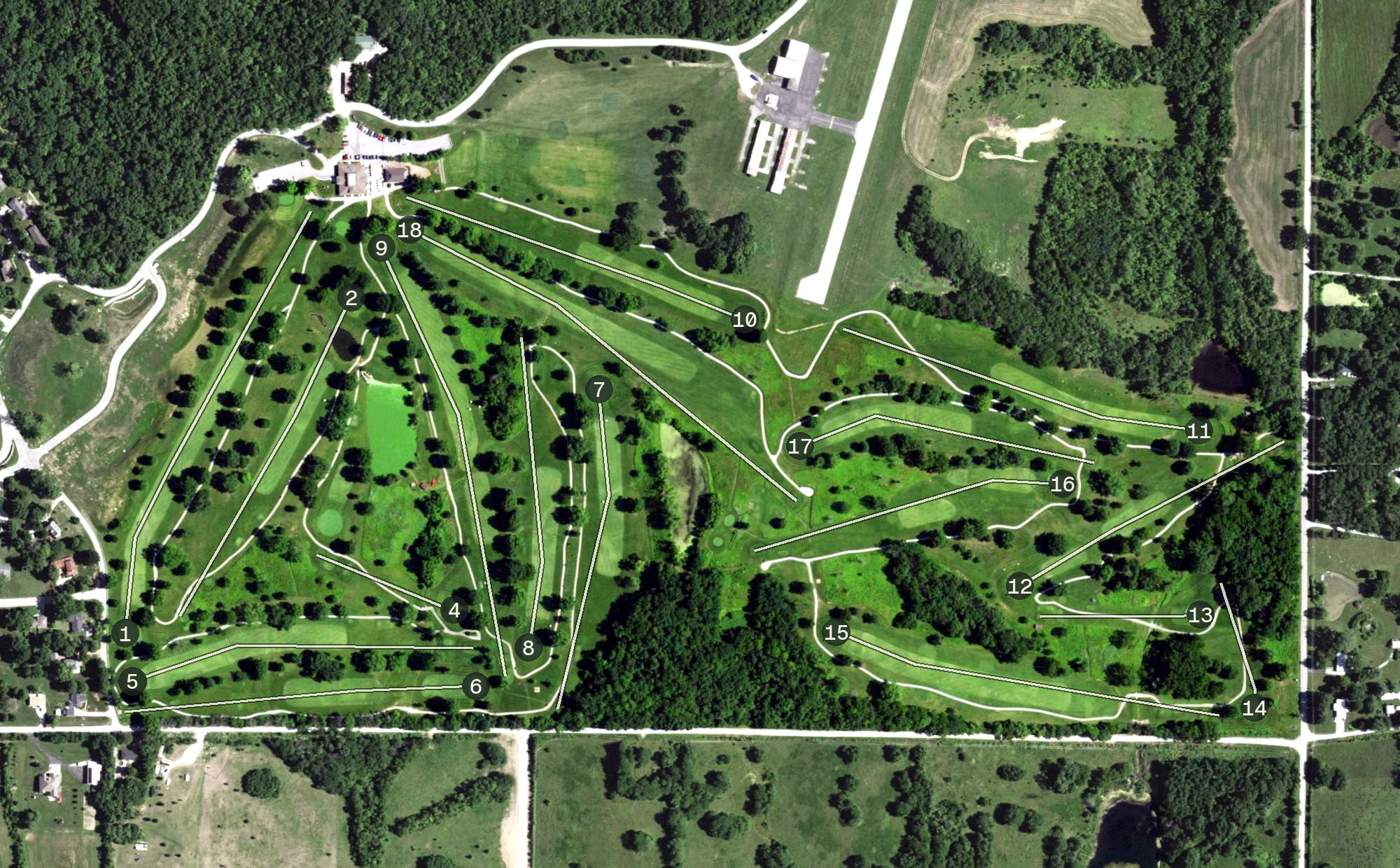 Aerial view of Excelsior Springs Golf Course, MO