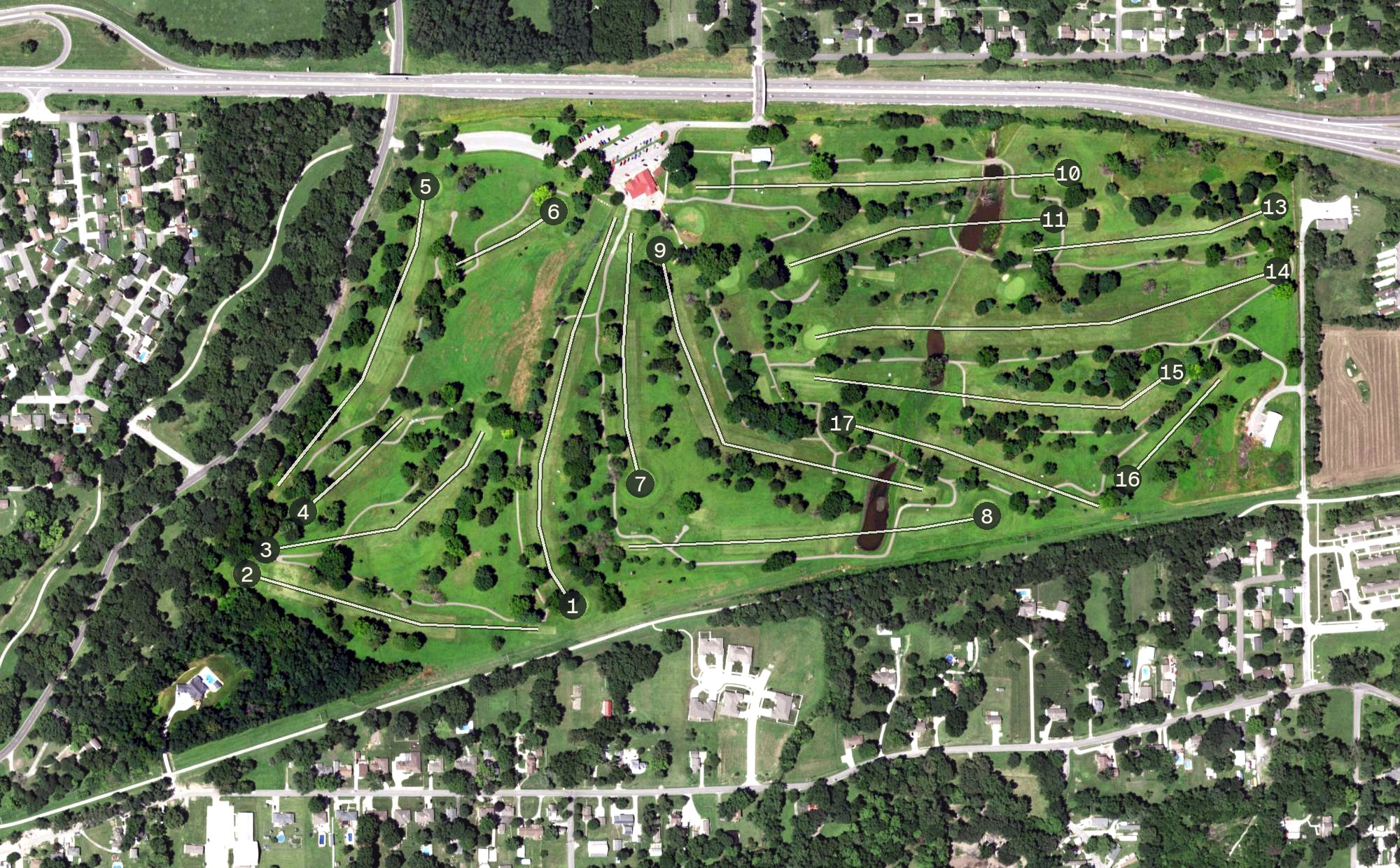 Aerial view of Fairview Golf Course, MO