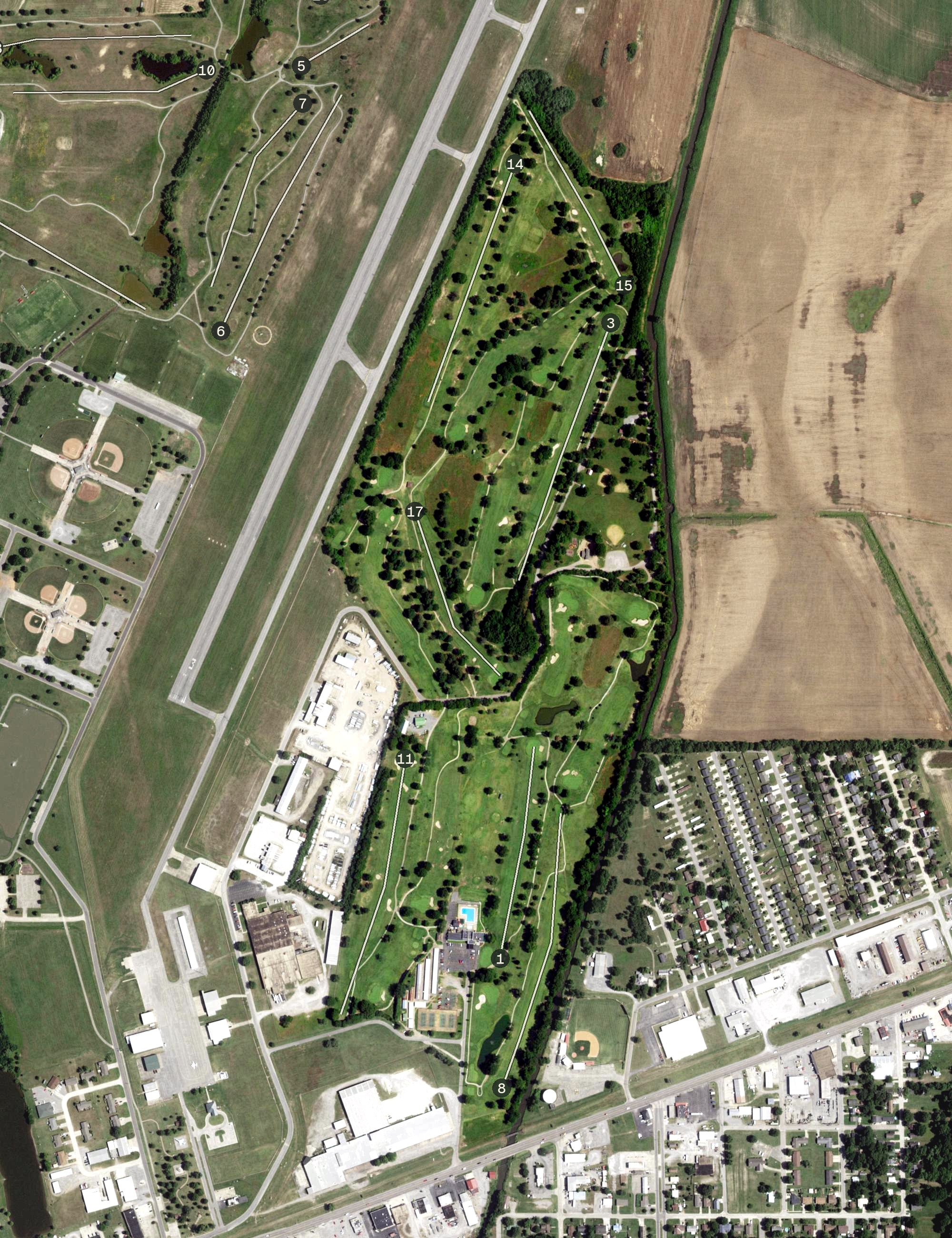 Aerial view of Fox Haven Country Club, MO