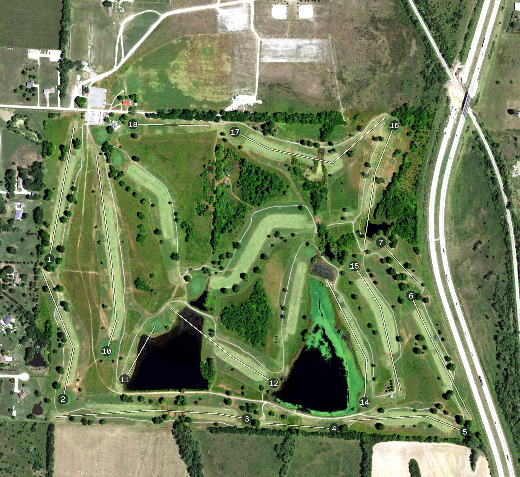 Aerial view of Frank E. Peters Municipal Golf Course, MO