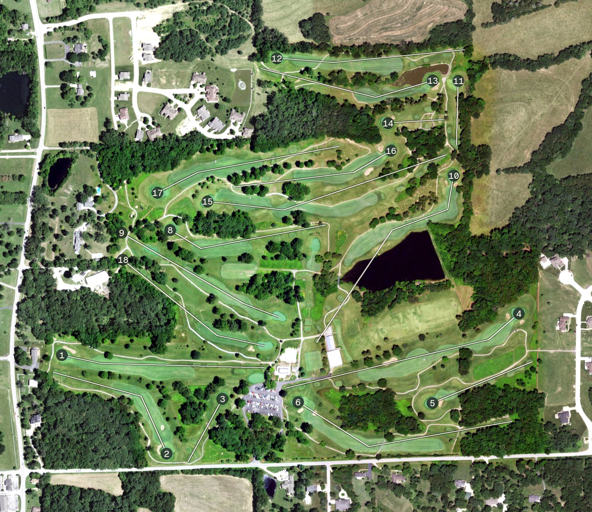 Aerial view of Franklin County Country Club, MO