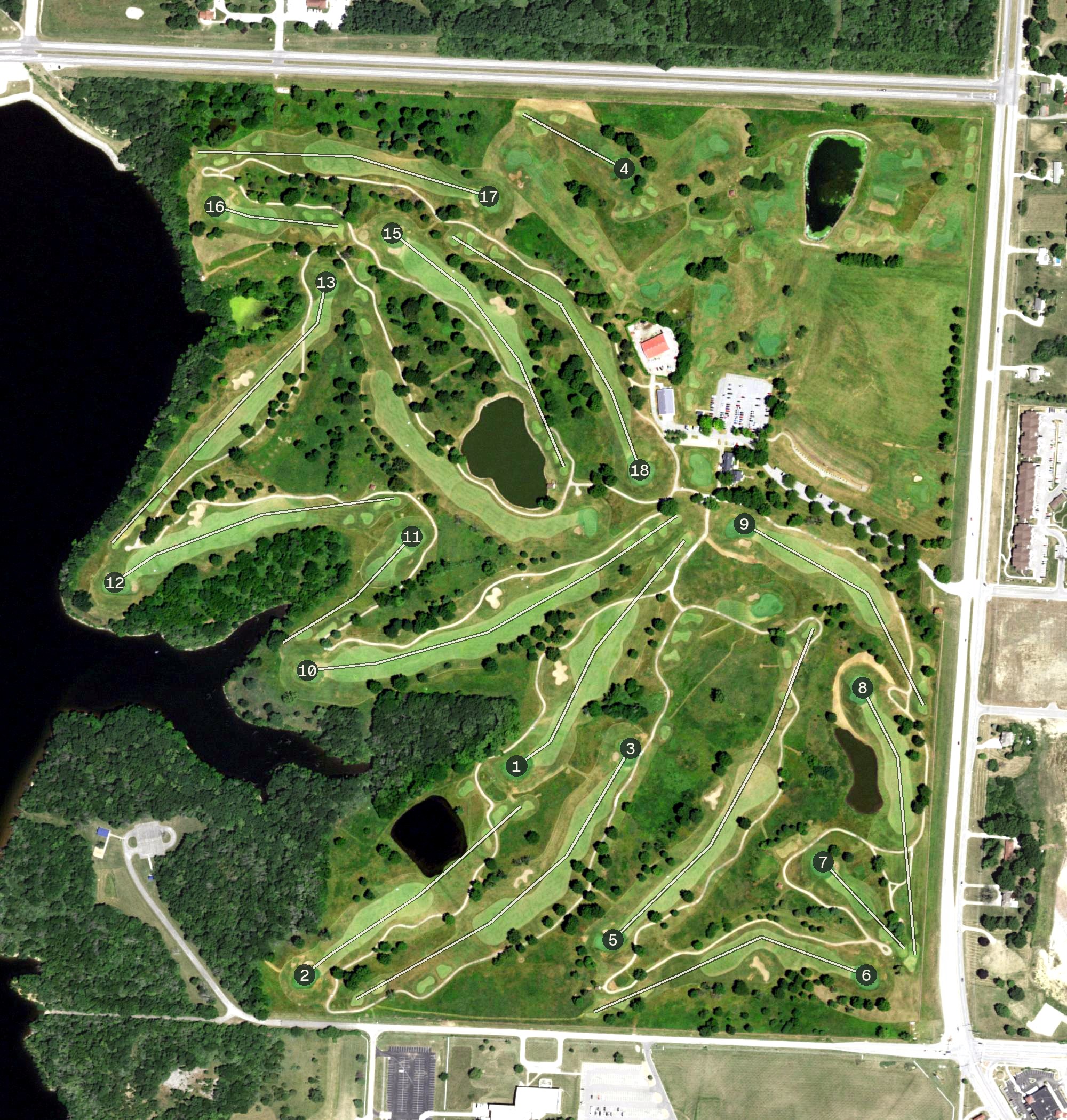 Aerial view of Fred Arbanas Golf Course, MO
