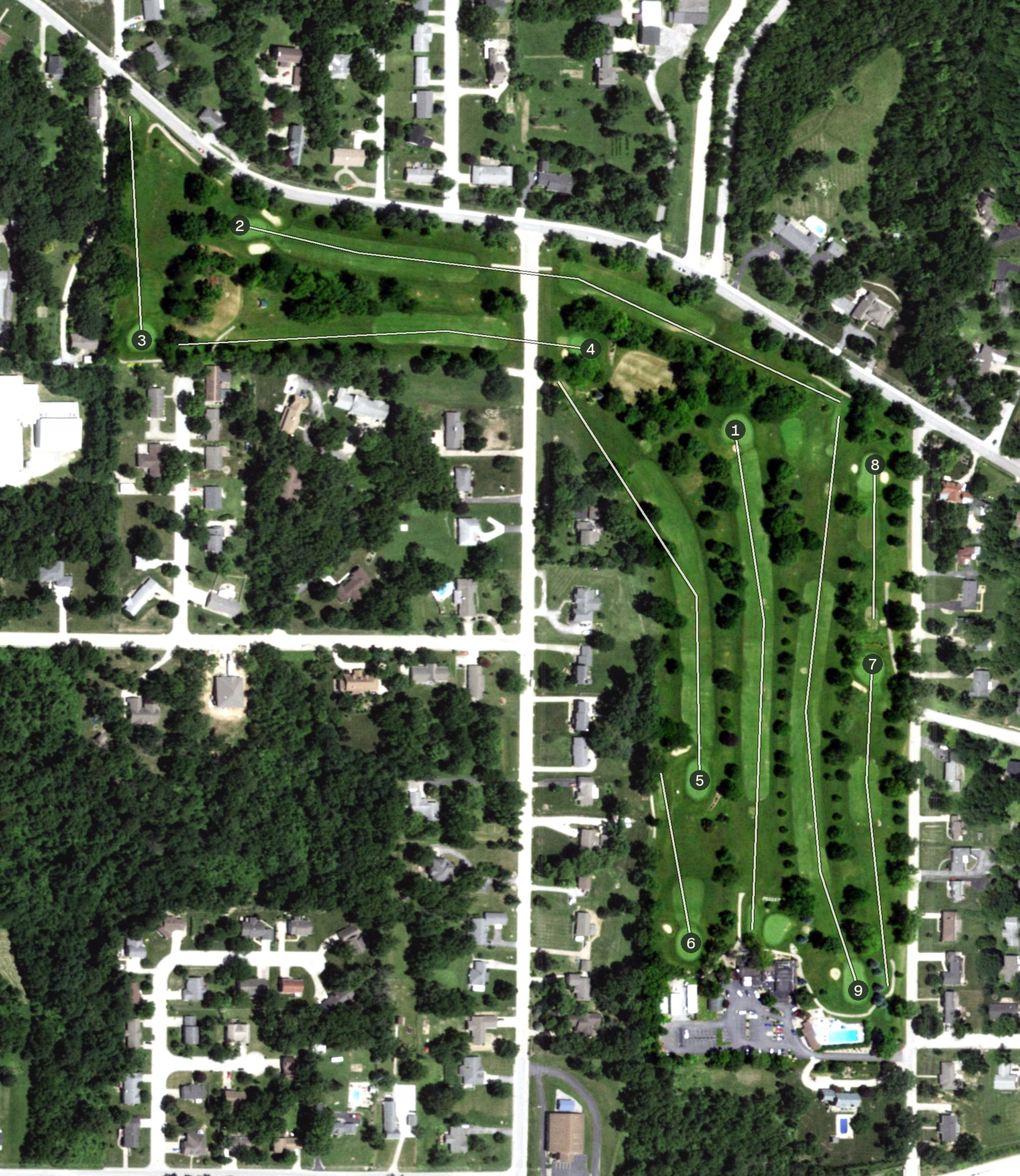 Aerial view of Hannibal Country Club, MO
