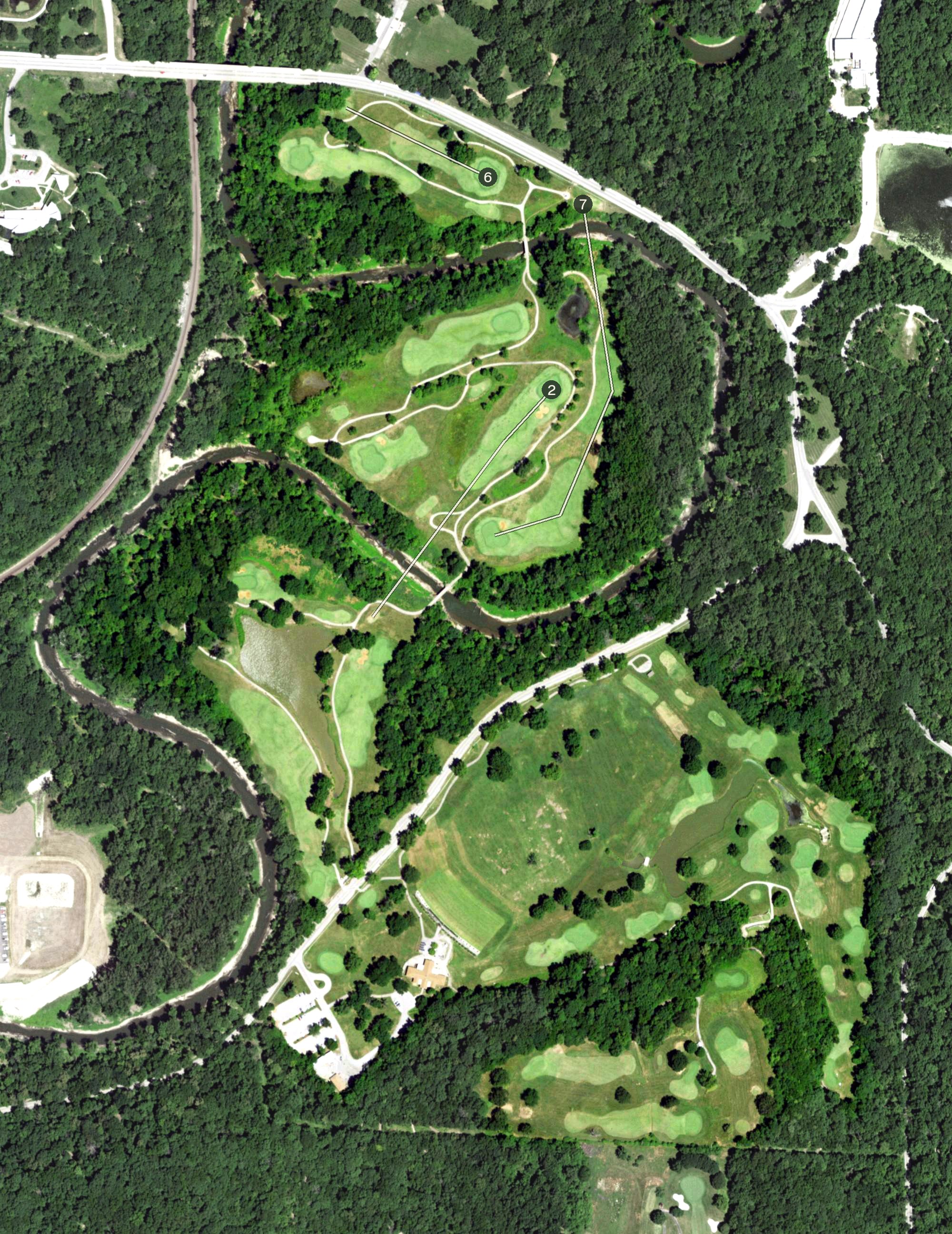 Aerial view of Heart of America Golf Course, MO