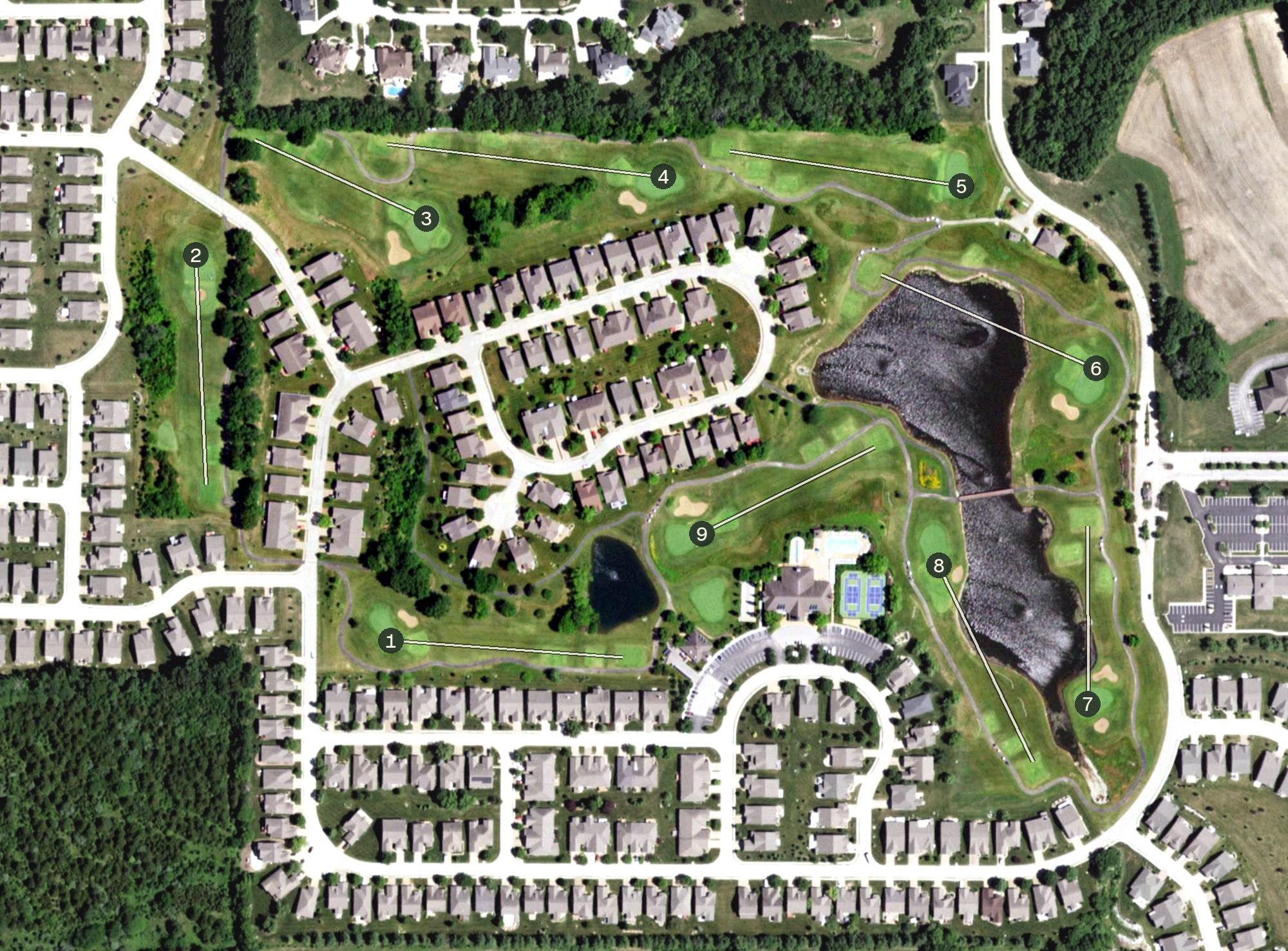 Aerial view of Heritage of Hawk Ridge, MO