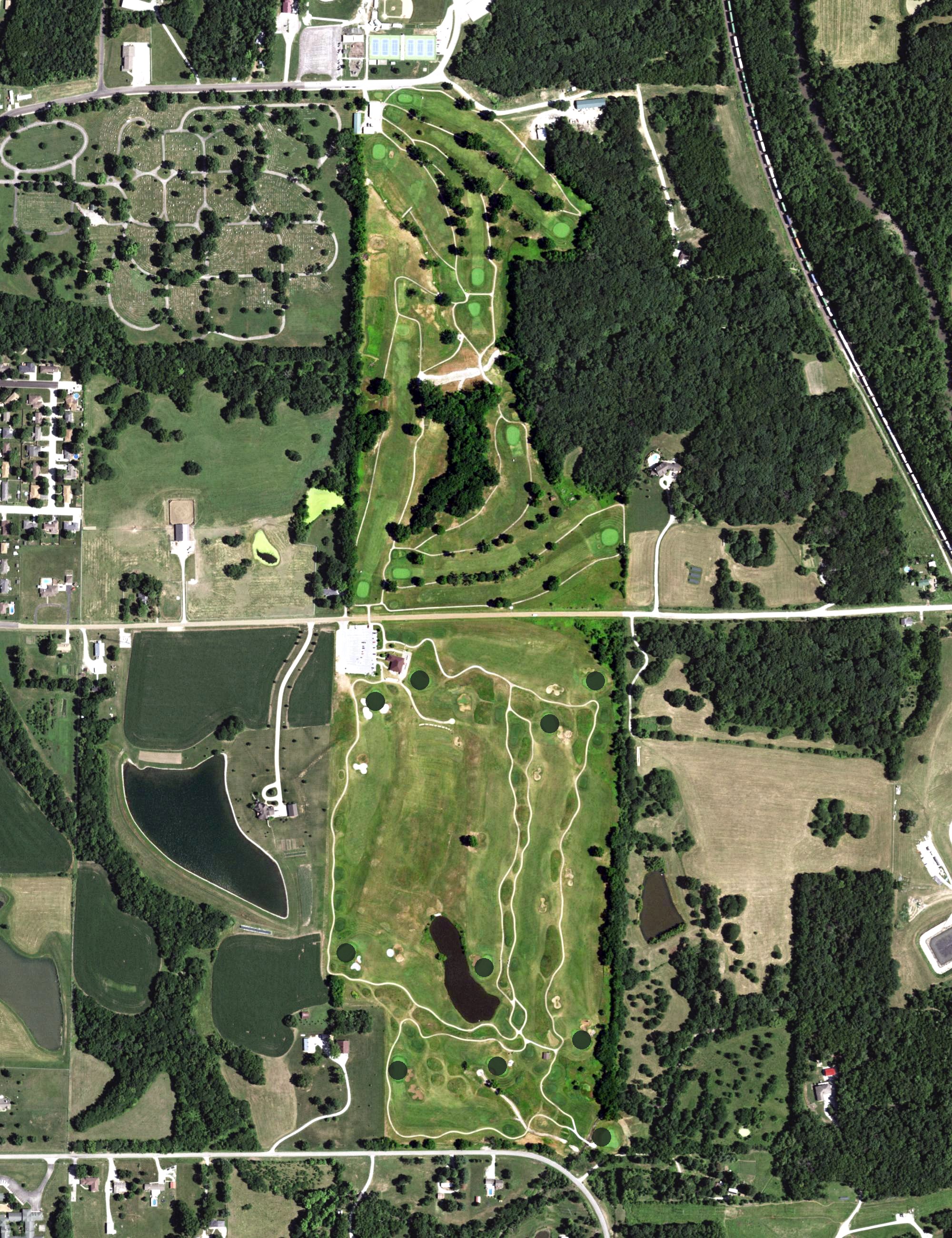Aerial view of Indian Foothills Golf Course, MO