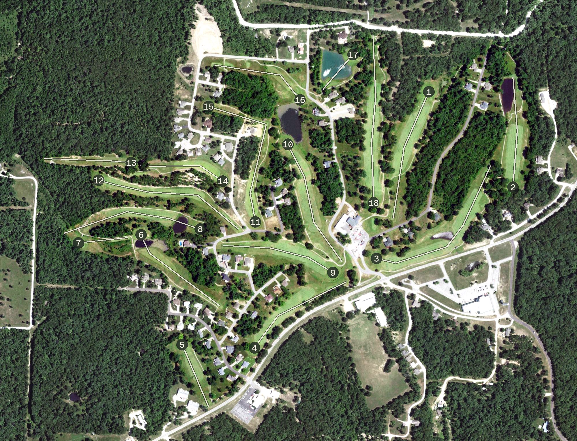Aerial view of Indian Rock Golf Club, MO