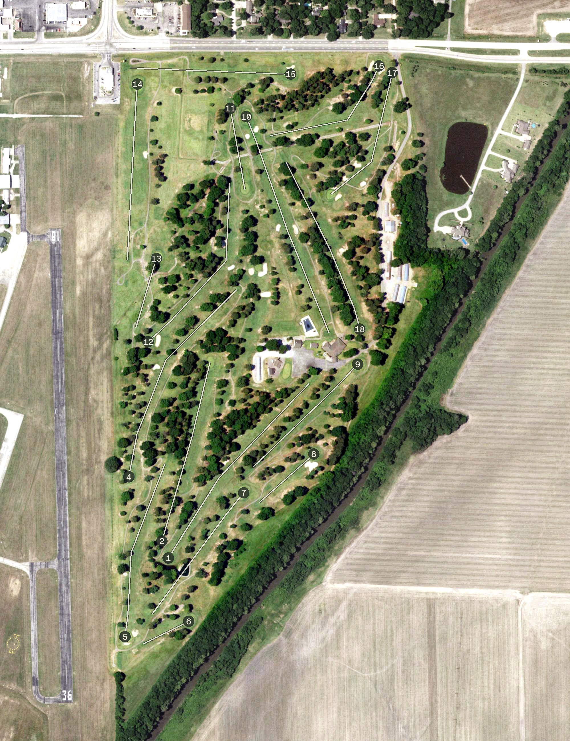 Aerial view of Kennett Country Club, MO
