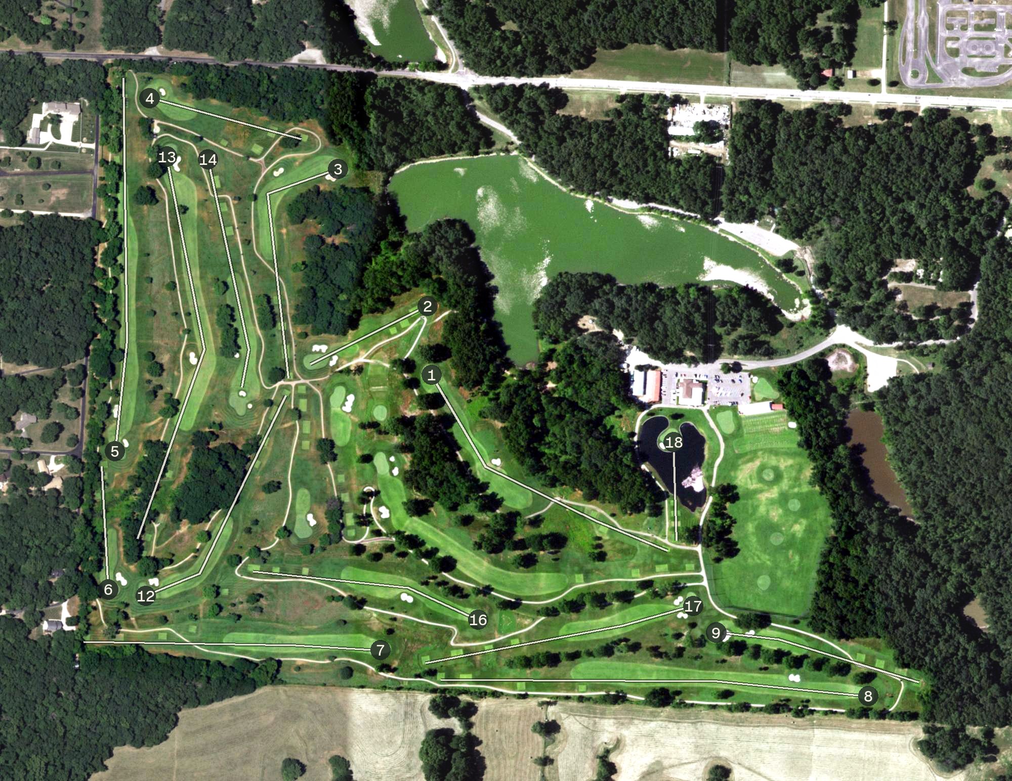Aerial view of Keth Memorial Golf Course, MO