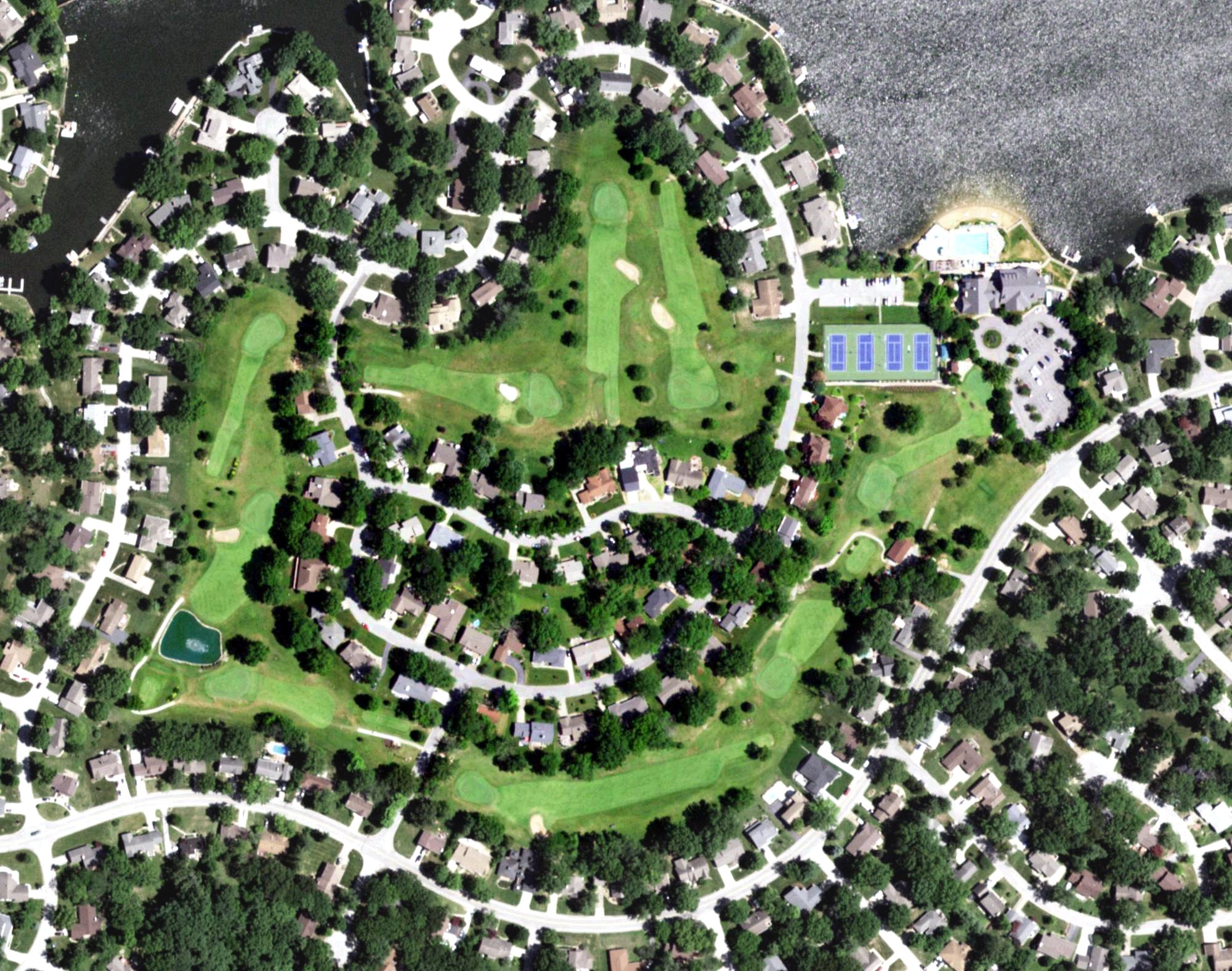 Aerial view of Lake Saint Louis 9-Hole Golf Course, MO