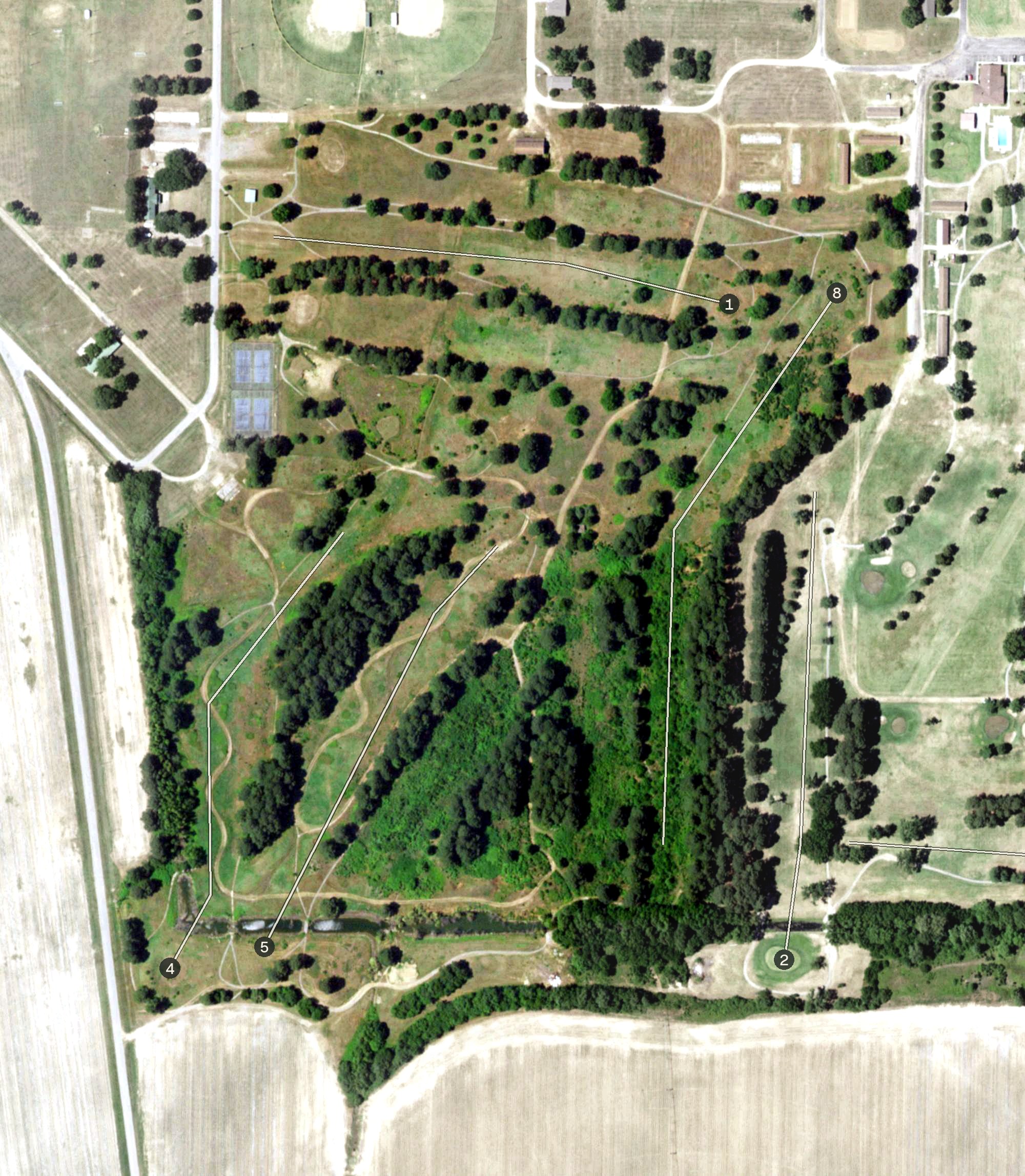Aerial view of Malden City Golf Course (closed), MO