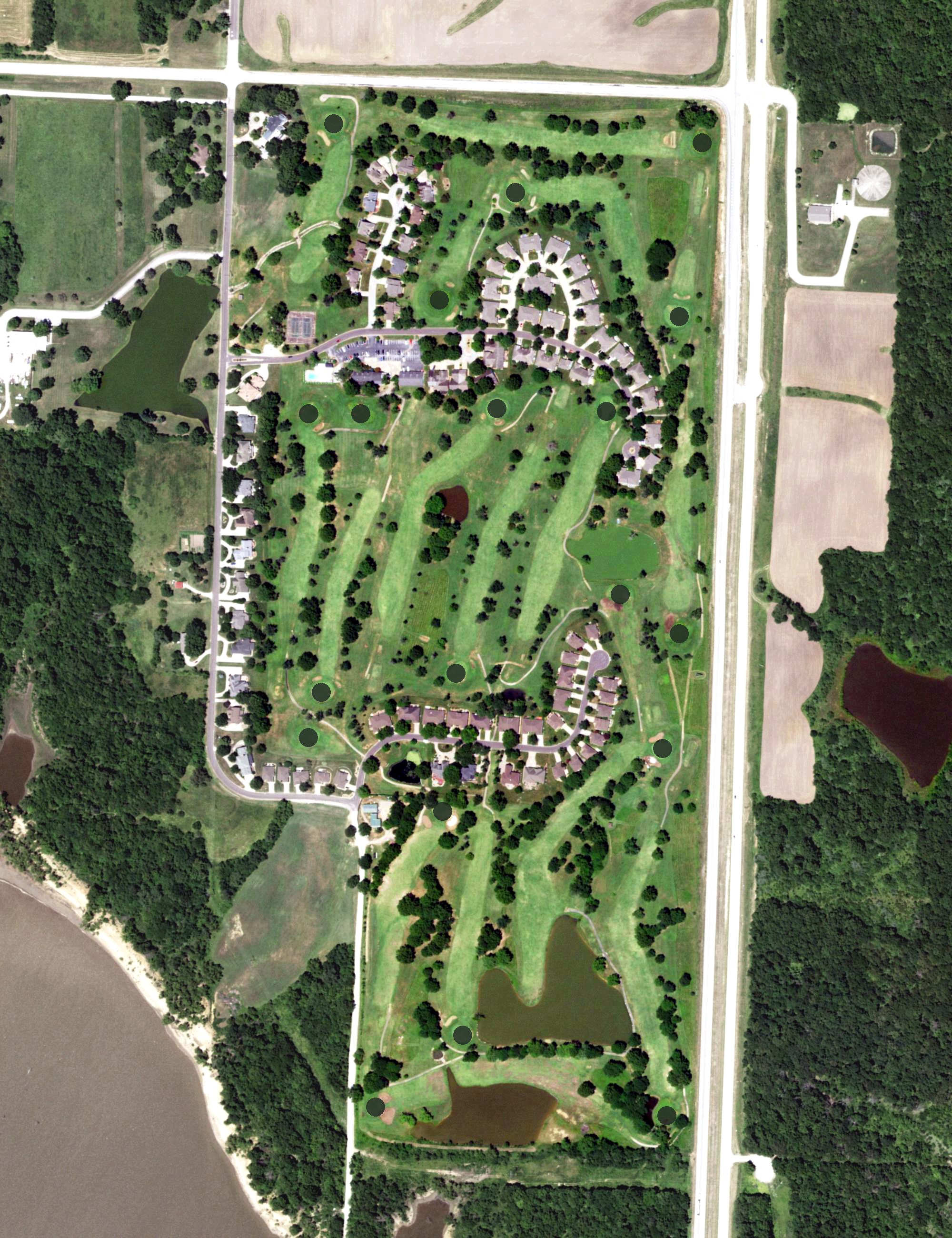 Aerial view of Meadow Lake Country Club, MO
