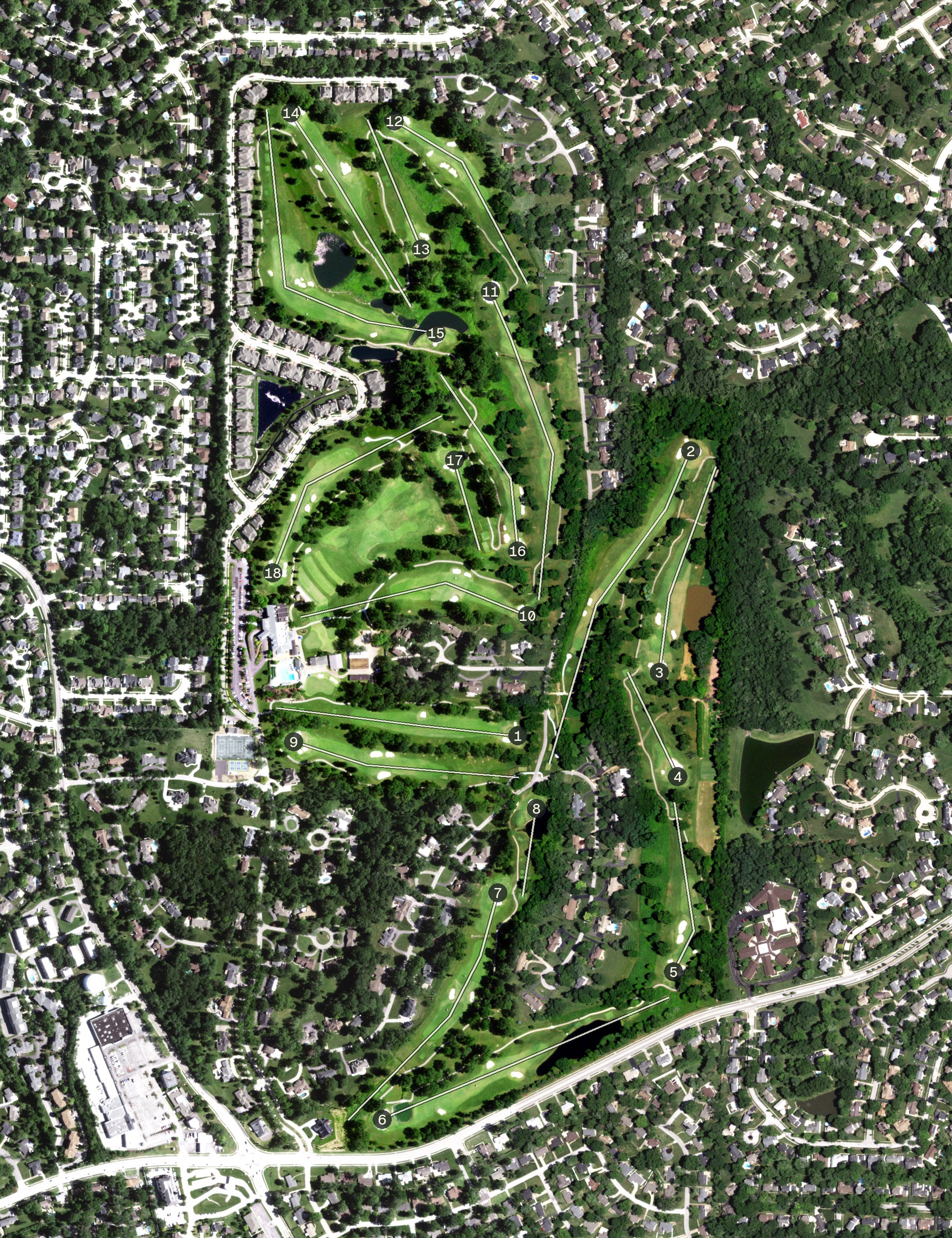 Aerial view of Meadowbrook Country Club, MO