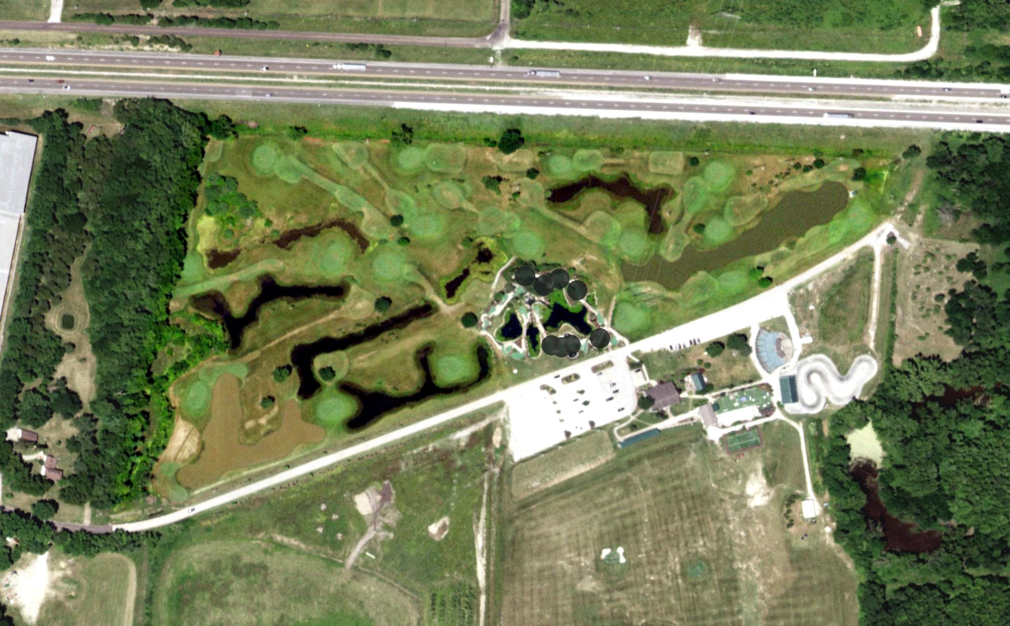 Aerial view of Midway Golf and Games, MO