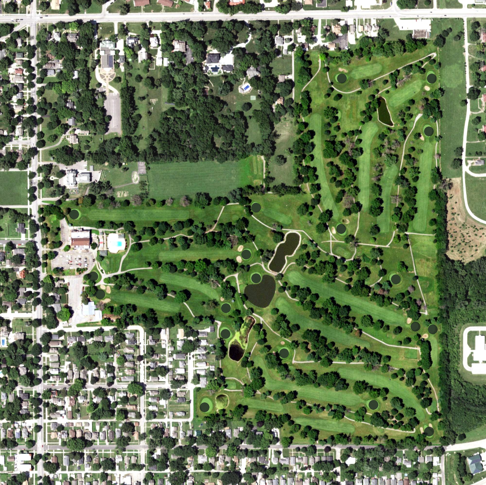 Aerial view of Moila Country Club, MO