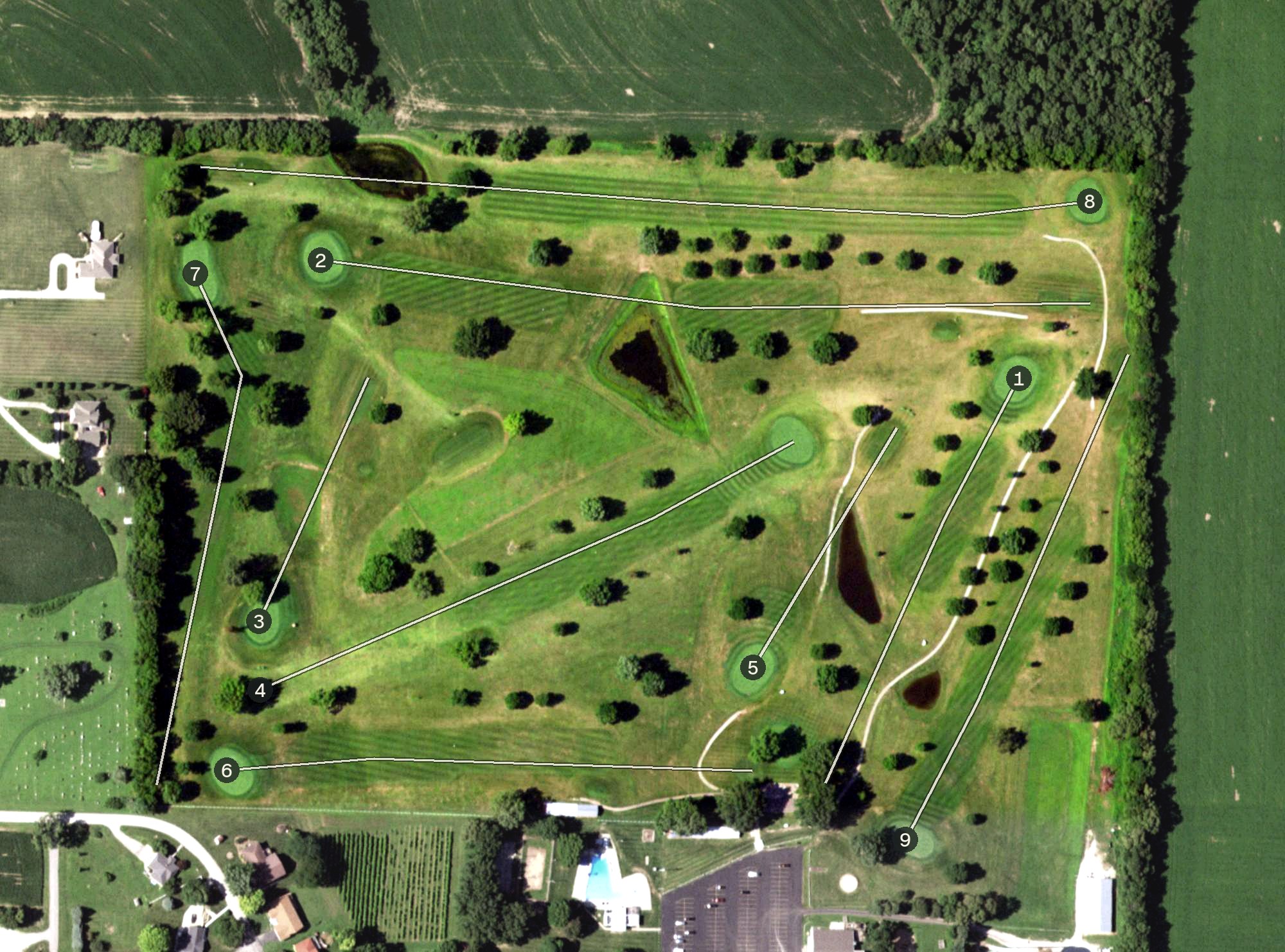 Aerial view of Mound City Golf Club, MO
