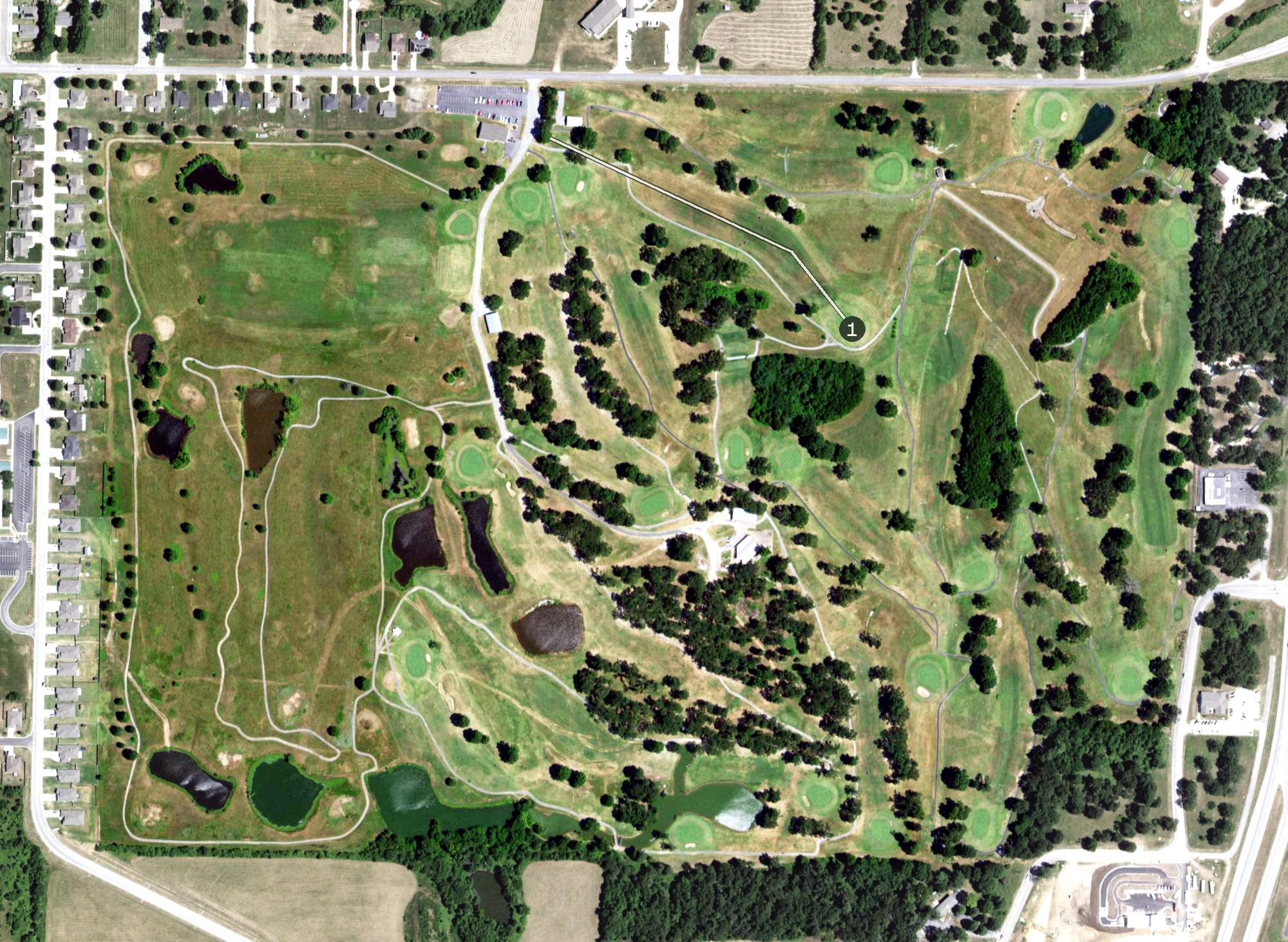 Aerial view of Neosho Golf Club, MO