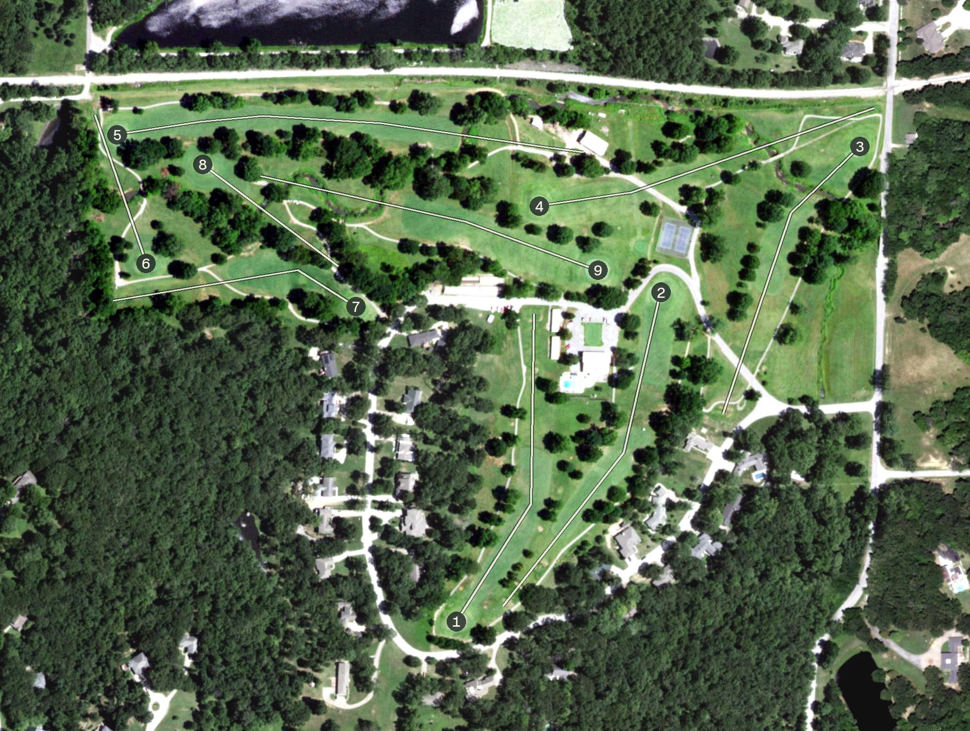 Aerial view of Nevada Country Club, MO