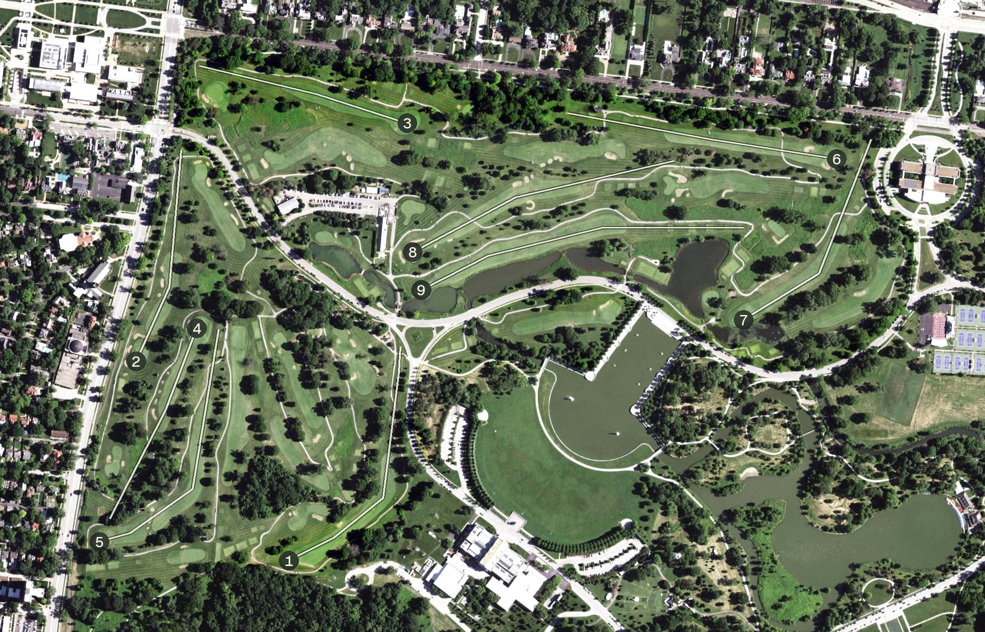 Aerial view of Norman K. Probstein Golf Course, MO