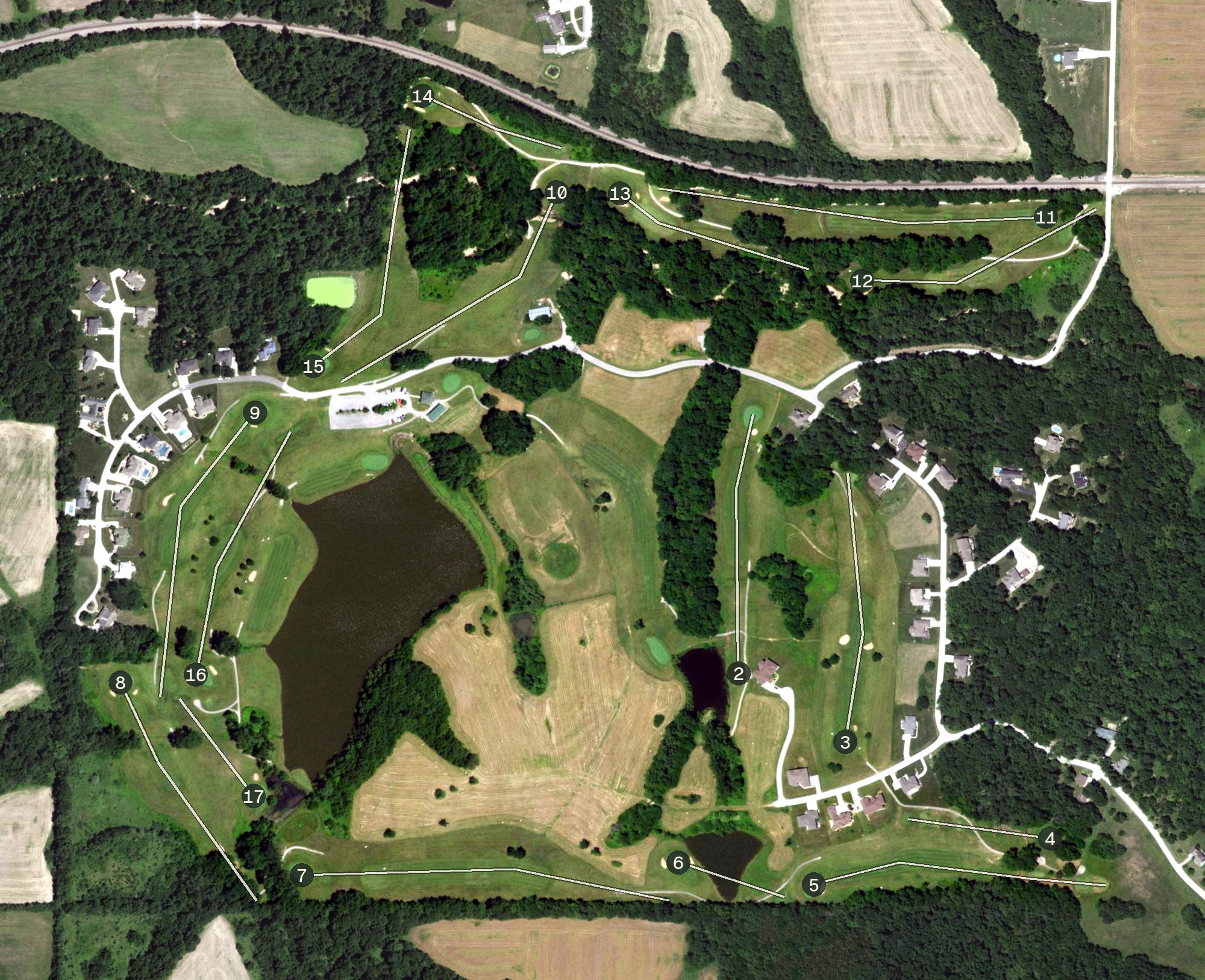 Aerial view of Norwoods Golf Club, MO