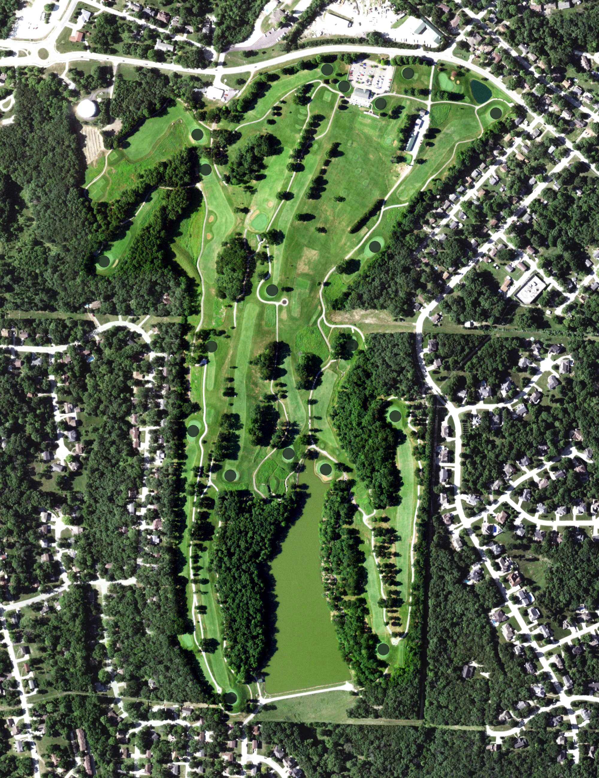 Aerial view of Oak Hills Golf Center, MO