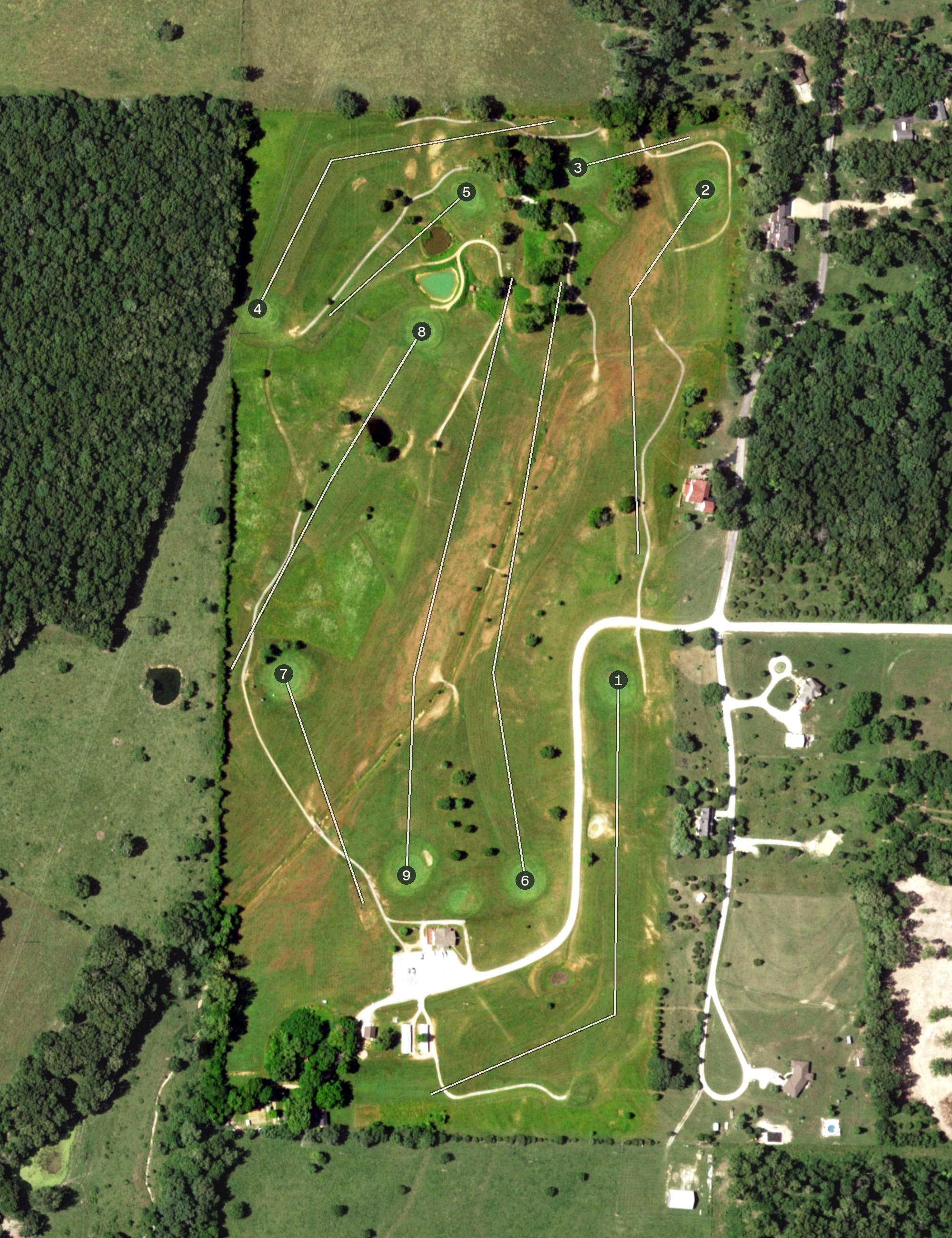 Aerial view of Oakwood Golf Club, MO