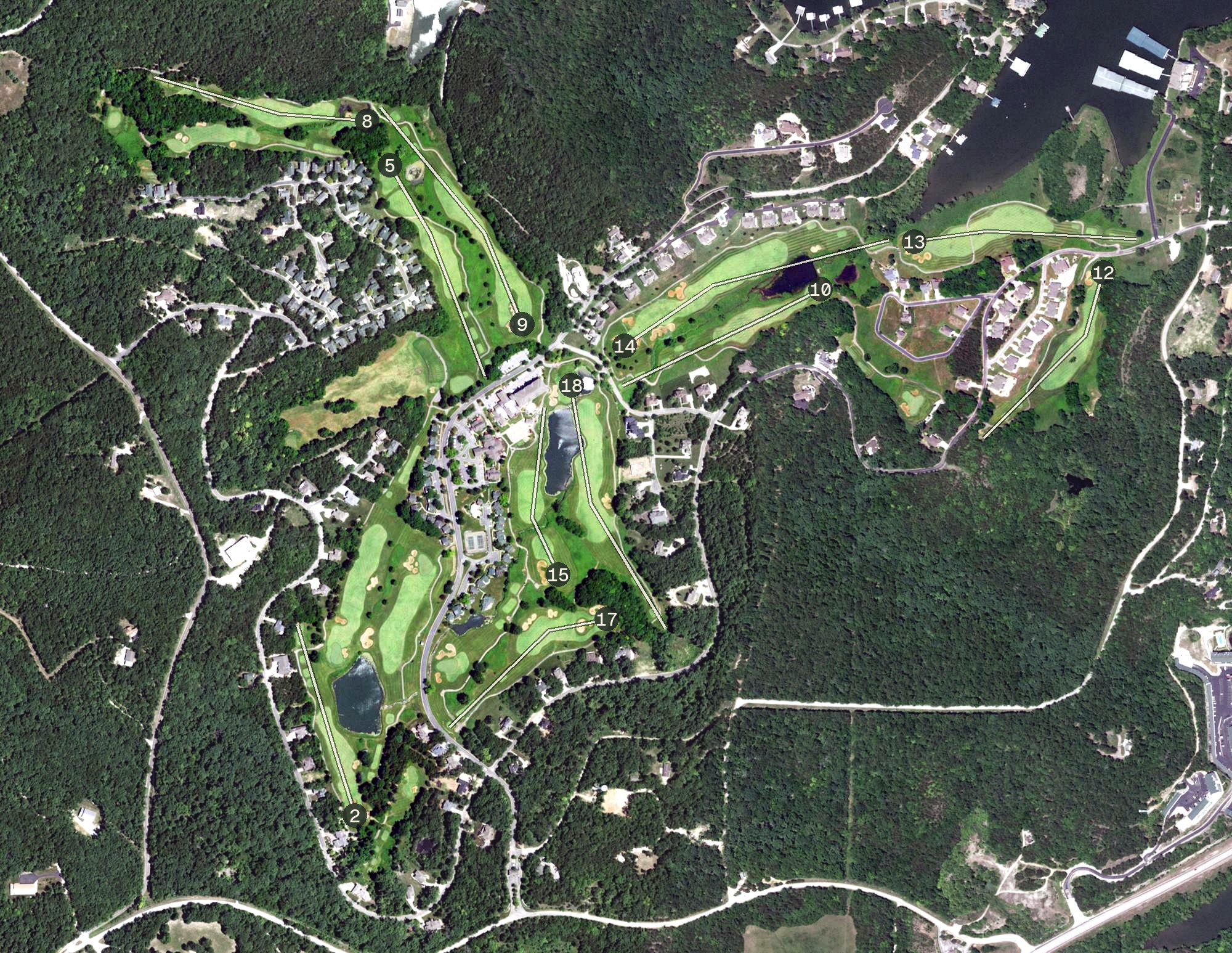 Aerial view of Old Kinderhook Resort, Golf, Club & Spa, MO
