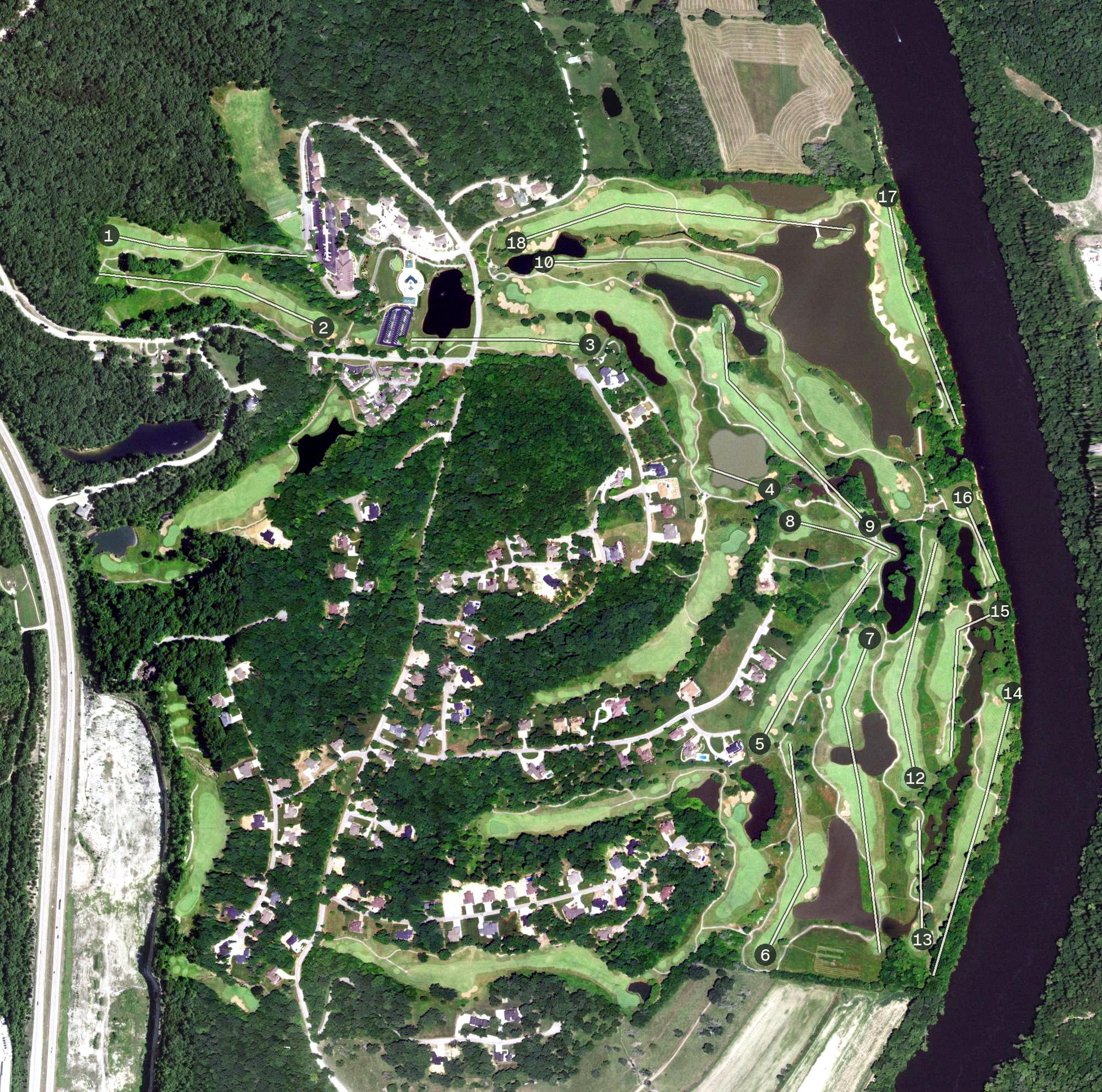 Aerial view of Osage National Golf Club, MO