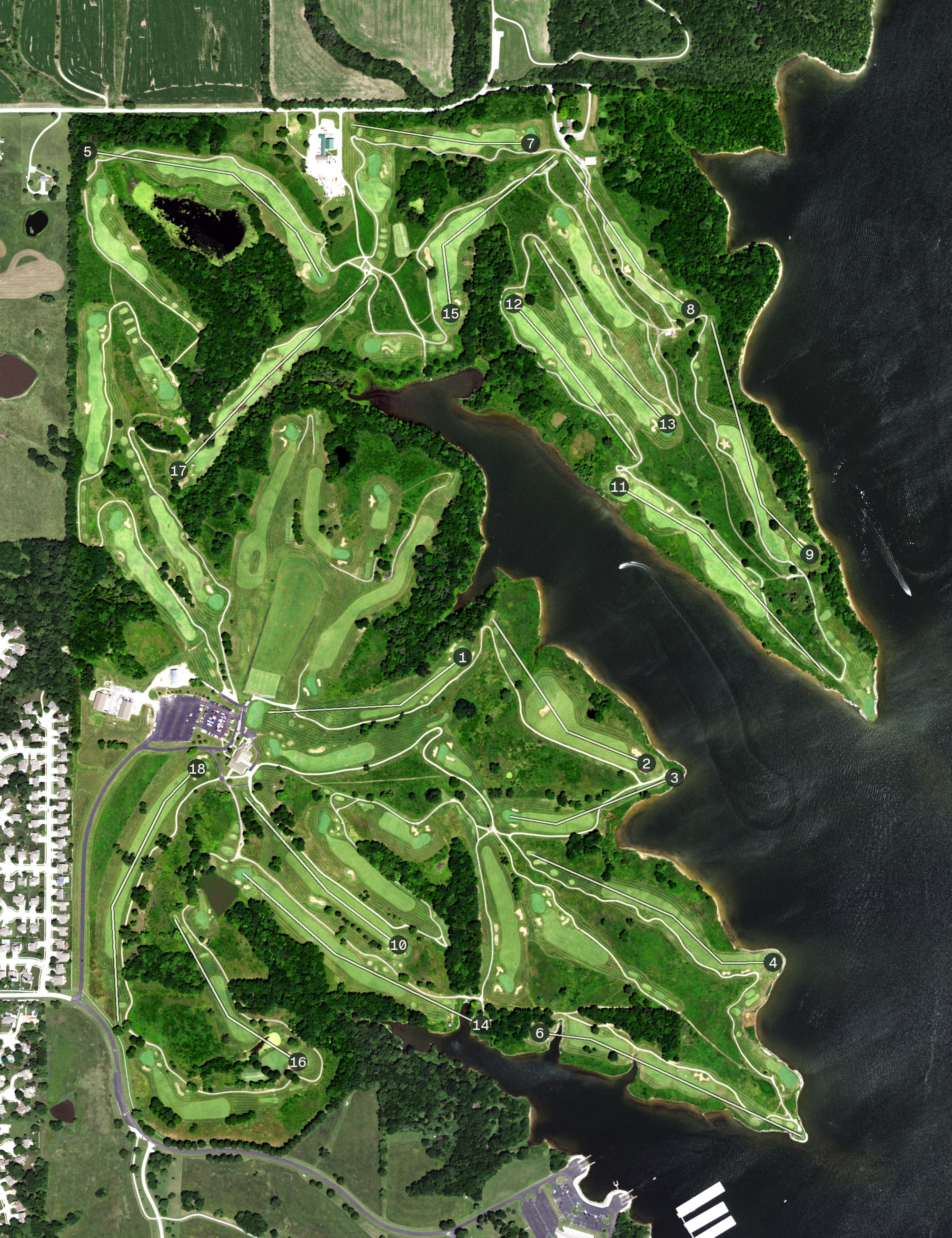 Aerial view of Paradise Point Golf Course, MO