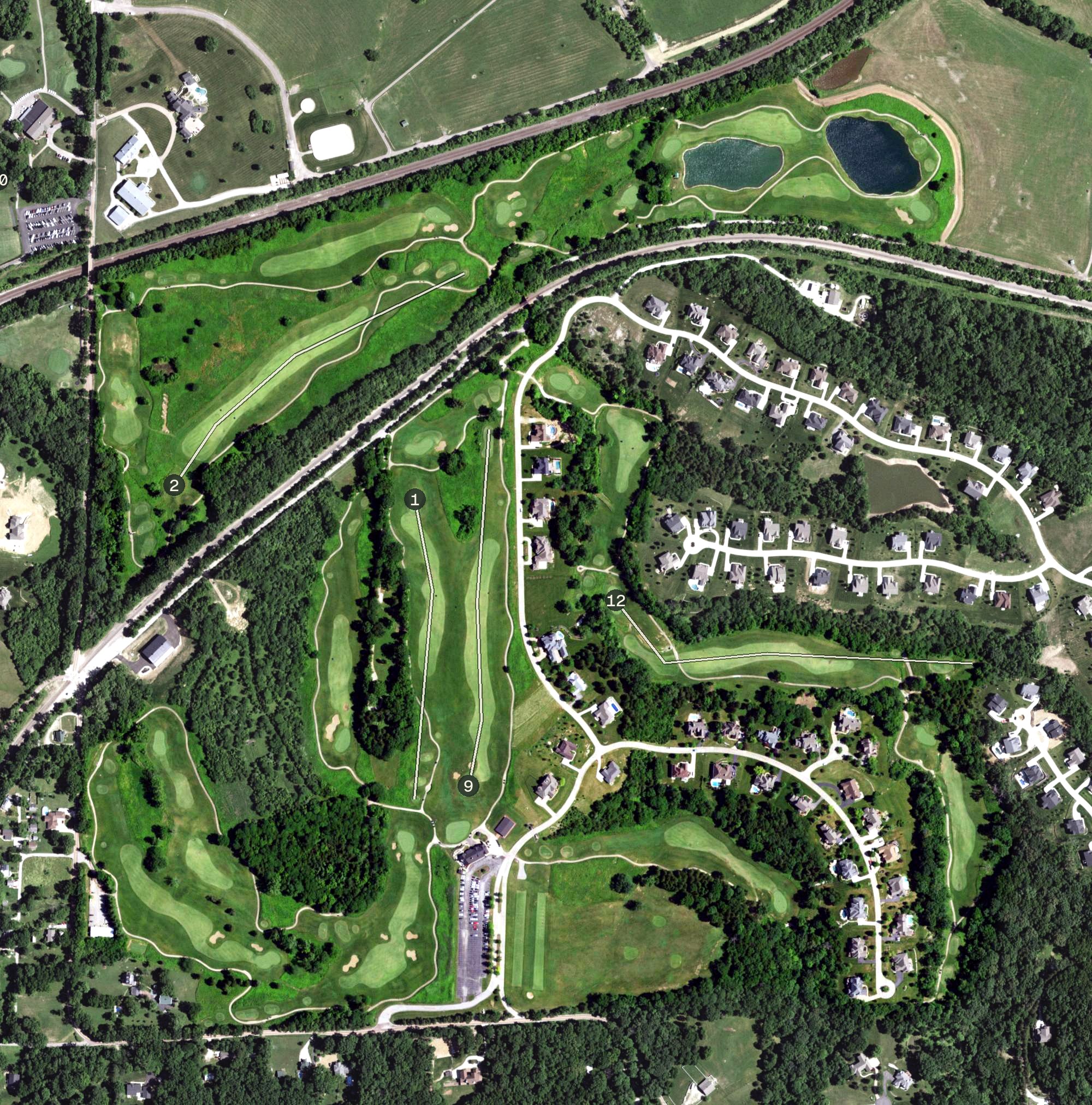Aerial view of Pevely Farms Golf Course, MO
