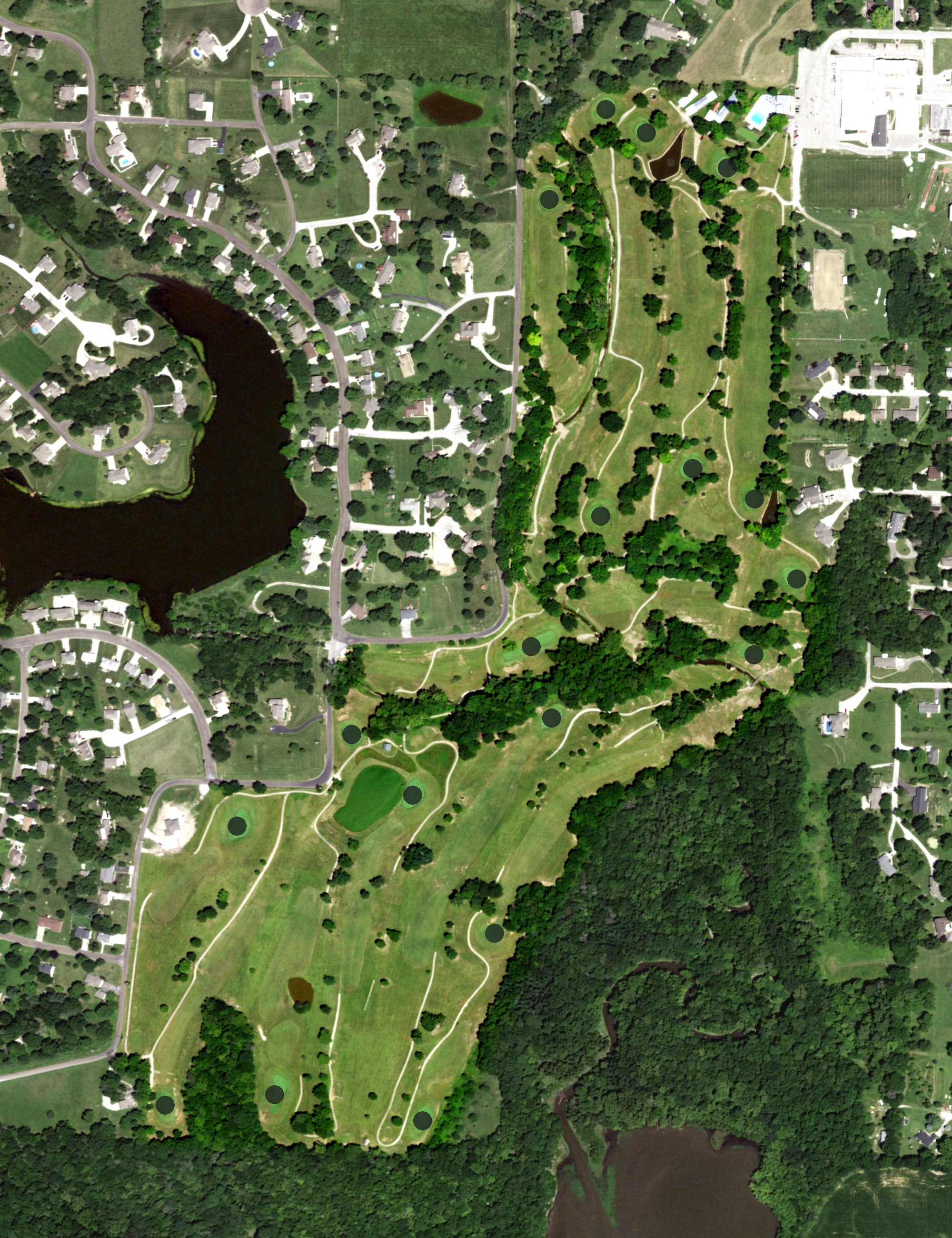 Aerial view of Plattsburg Country Club, MO
