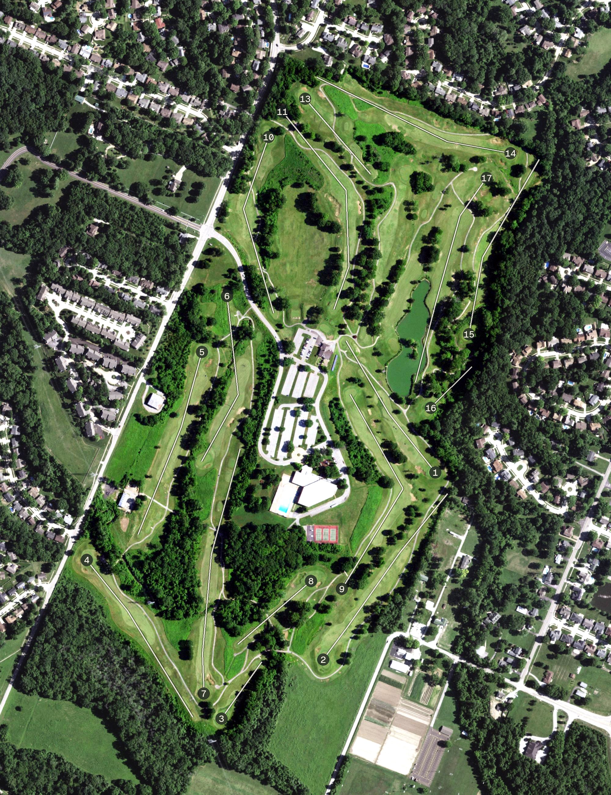 Aerial view of Quail Creek Golf Course, MO
